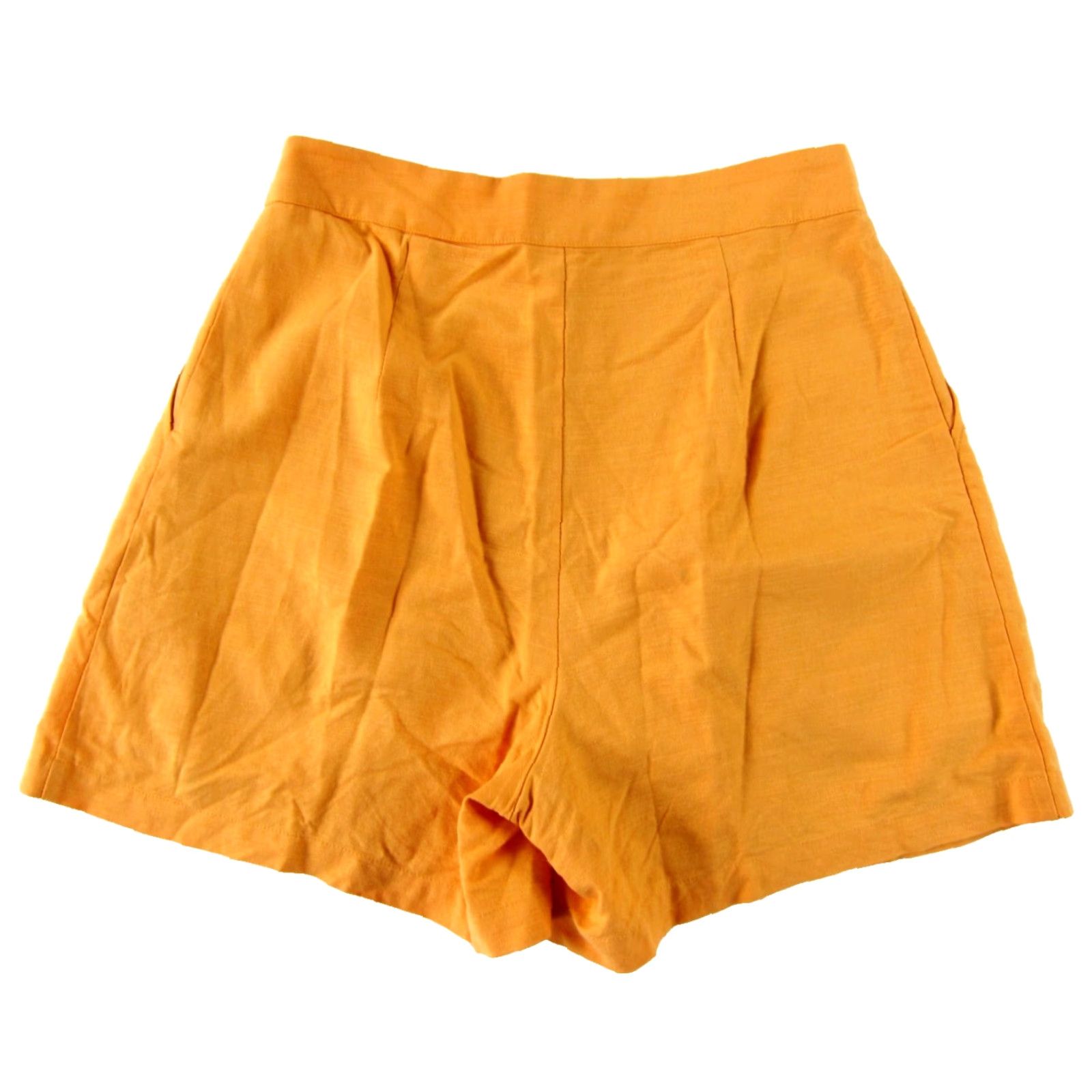 Vintage Elodie Chino Shorts Women Small Orange Pocket High Rise Rayon Cotton Linen Pleated 65% Cotton 30% Rayon 5% Linen N/A? Size 28" / US 6 / IT 42 - 2 Thumbnail
