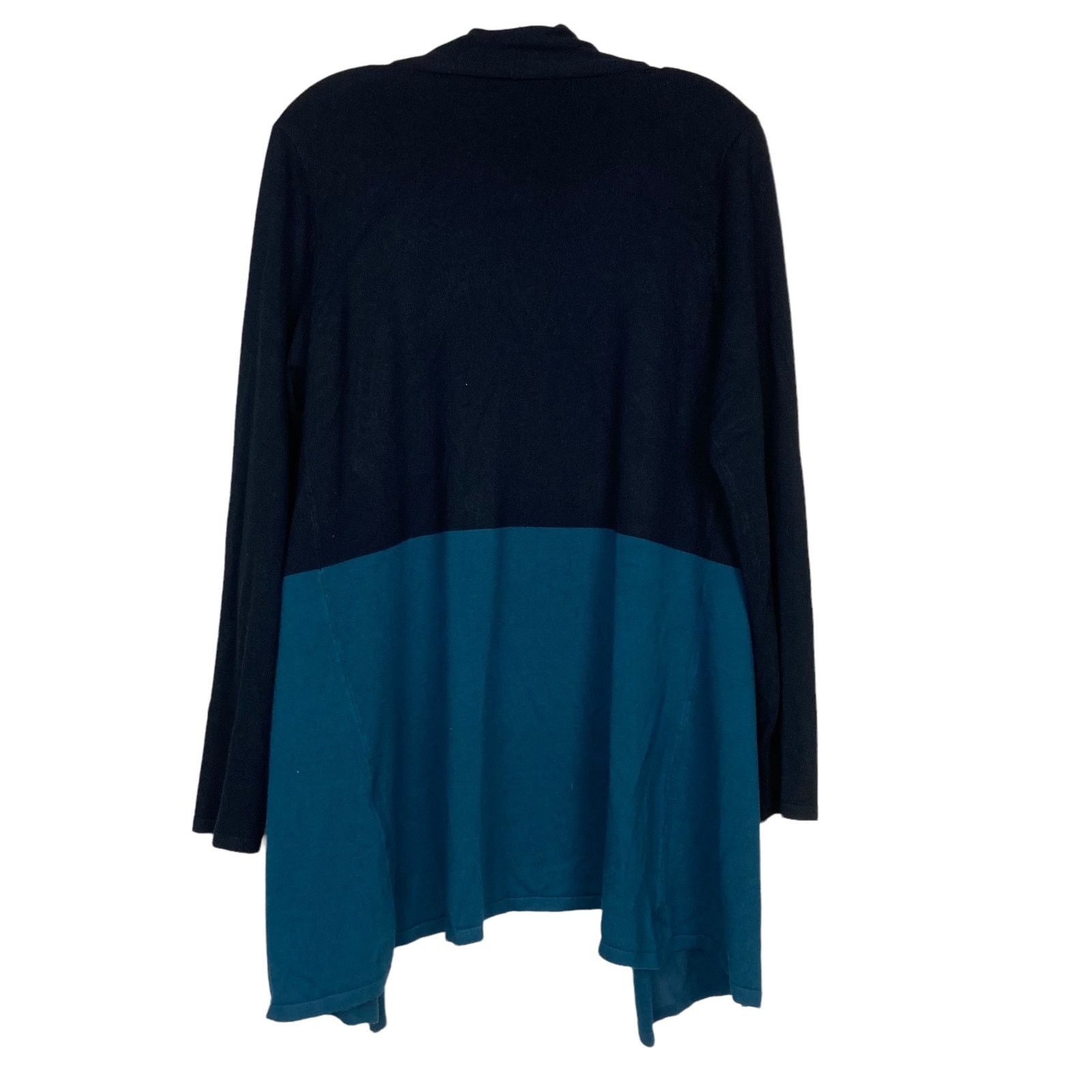 Other Yest Black Teal Color Block Open Front Cardigan Sz 8 Size M / US 6-8 / IT 42-44 - 2 Thumbnail