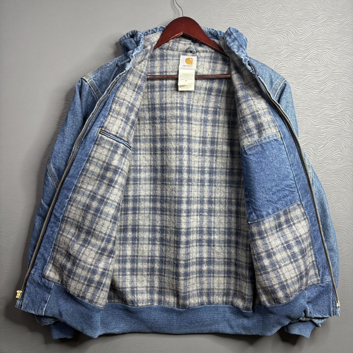 Carhartt × Vintage VTG 90s ASAP Carhartt J139 DST Denim Blue Lined Hooded Small Size US S / EU 44-46 / 1 - 3 Thumbnail