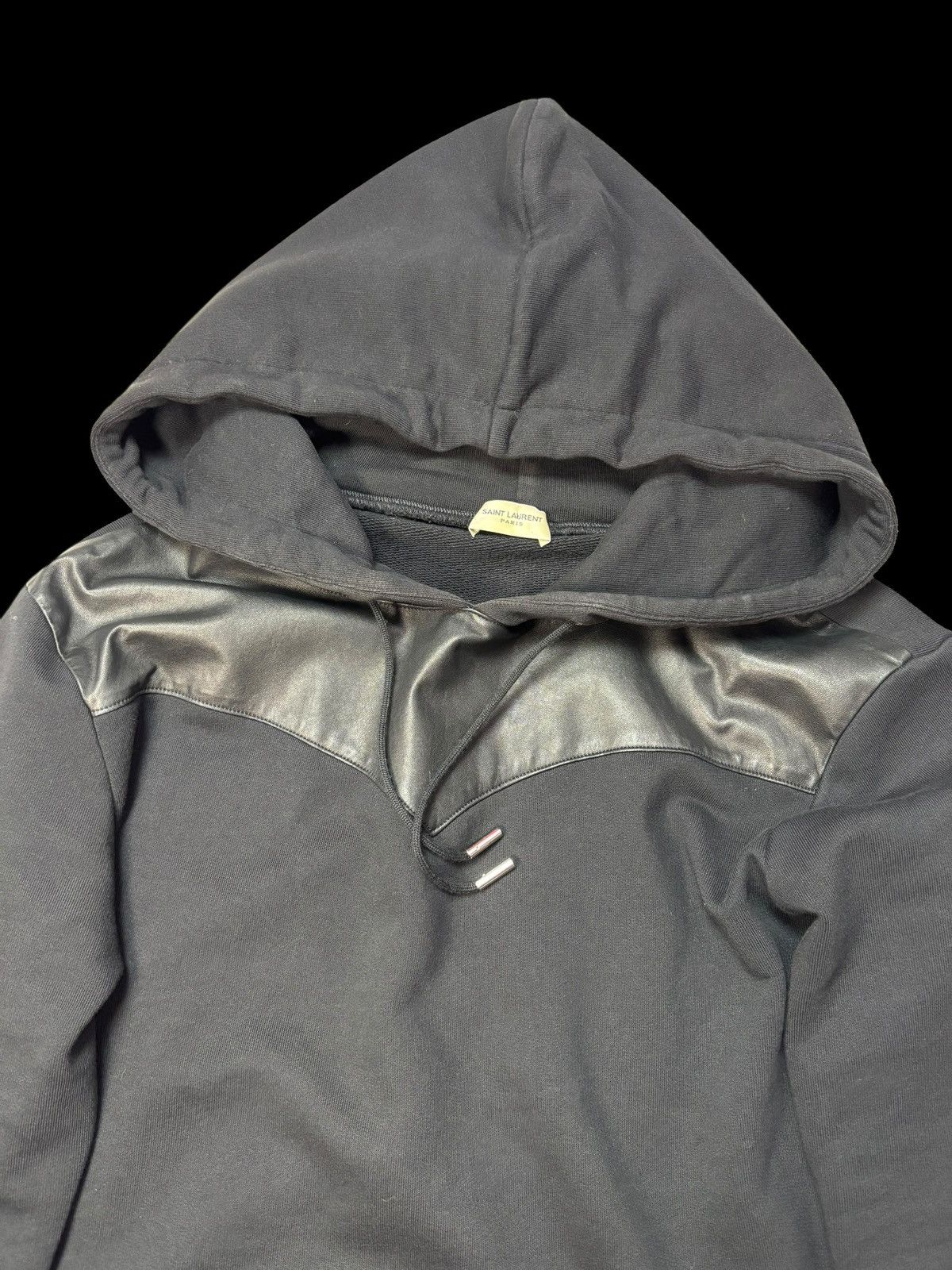 Saint Laurent Paris Saint Laurent 2013 Hedi Leather Patch Hoodie Size US M / EU 48-50 / 2 - 2 Thumbnail