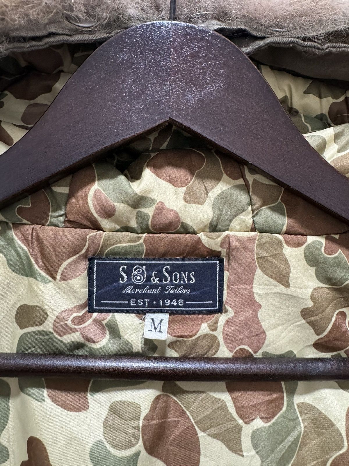 If Six Was Nine × Le Grande Bleu (L.G.B.) × Vintage VINTAGE FUR HOODIE LINED CAMO SUN FADED JACKET Size M / US 6-8 / IT 42-44 - 14 Thumbnail