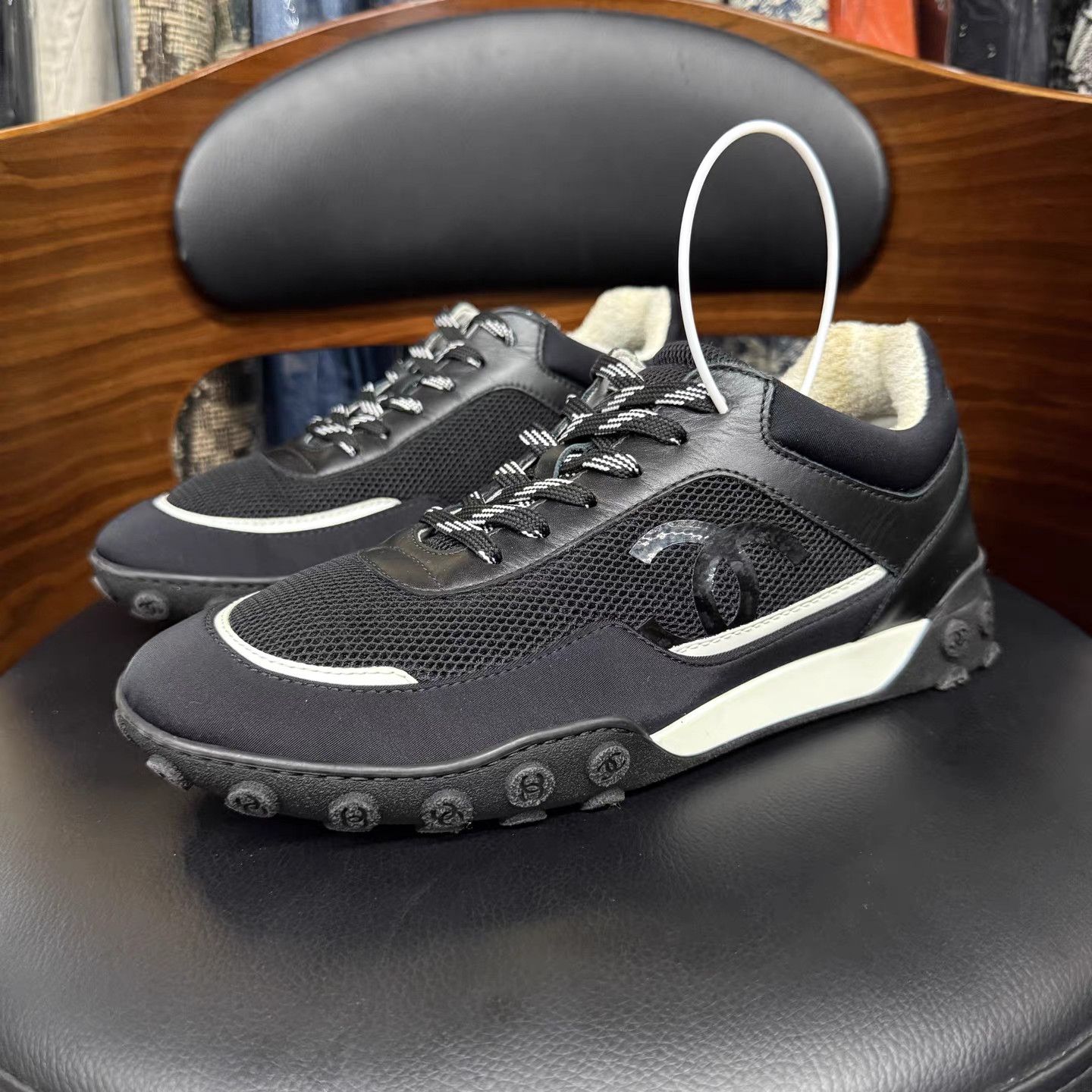 Chanel Chanel Black & White White Sneakers K15 Size US 6 / EU 39 - 1 Thumbnail