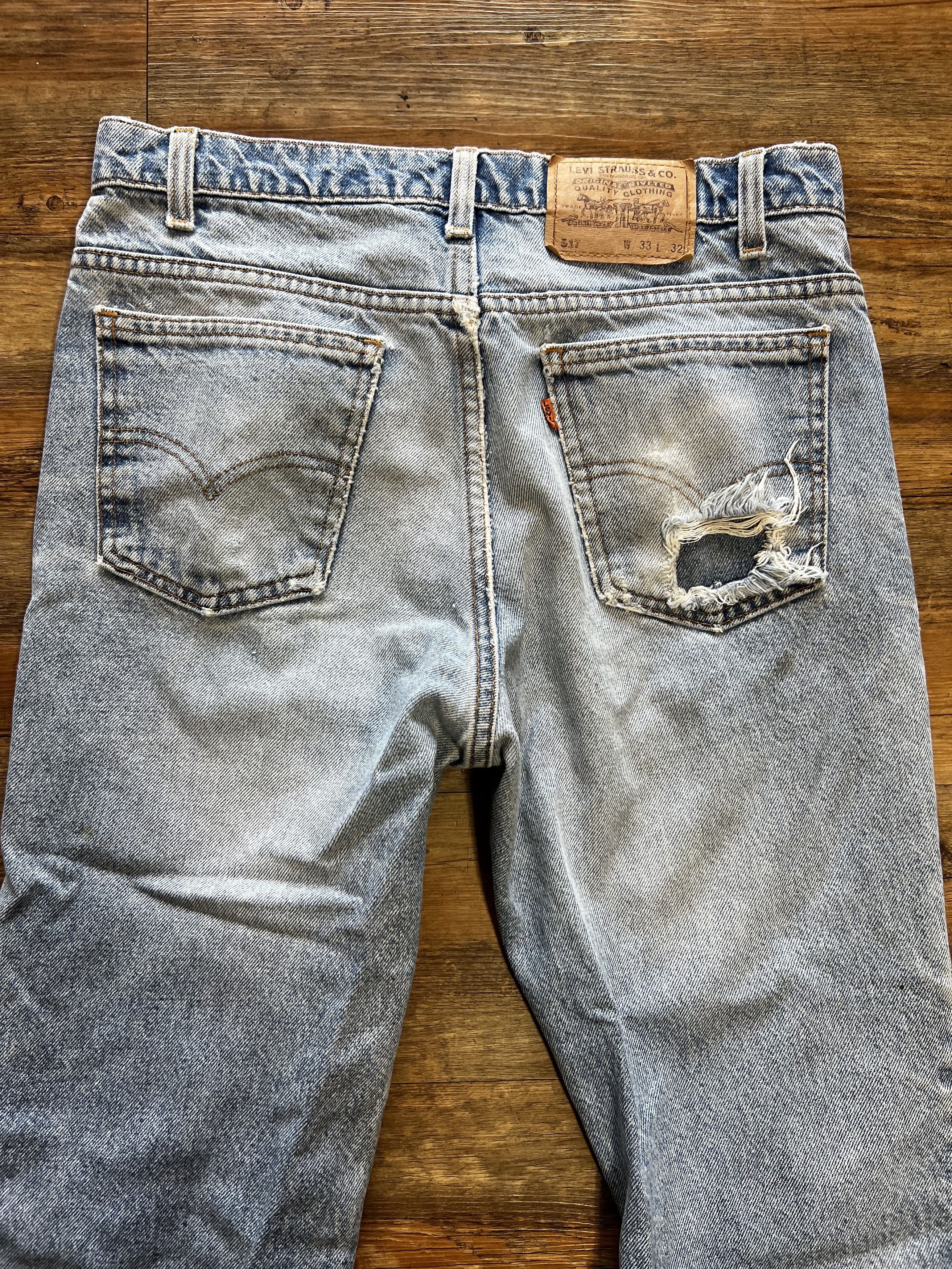 Levi's Vintage Clothing Vintage 1980's 517 Levi's Orange Tab Bootcut Cut Off Jeans Size US 31 - 7 Thumbnail