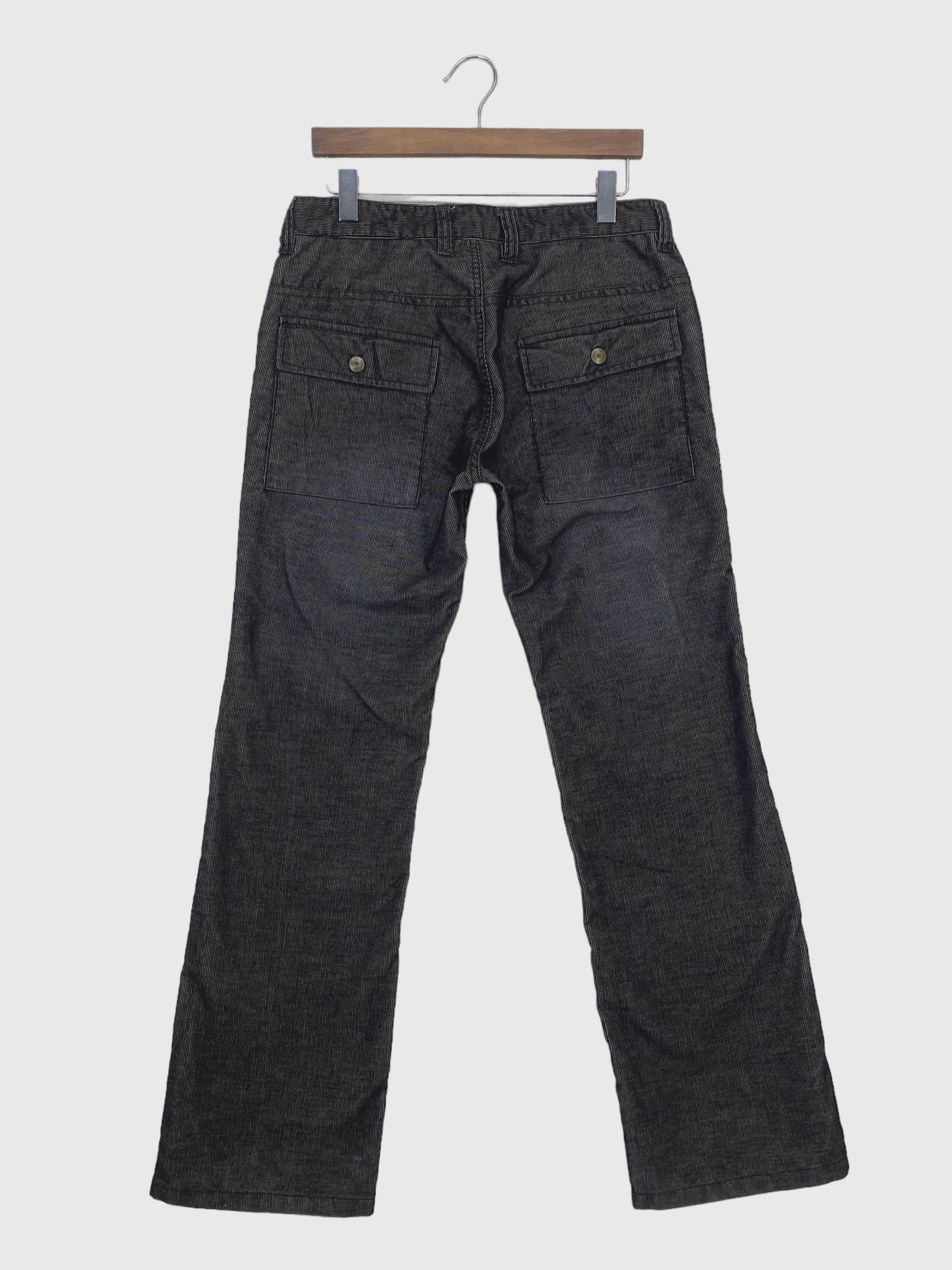 Japanese Brand Ikka Stripe Hickory Denim Japanese Multi Zipper Pants Size US 32 / EU 48 - 2 Thumbnail