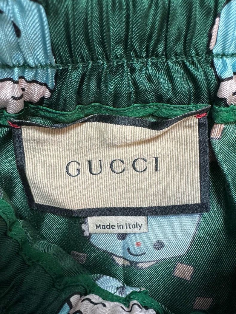 Gucci Gucci SizeXXS Green cartoon GG full logo trousers Size US 29 - 4 Thumbnail