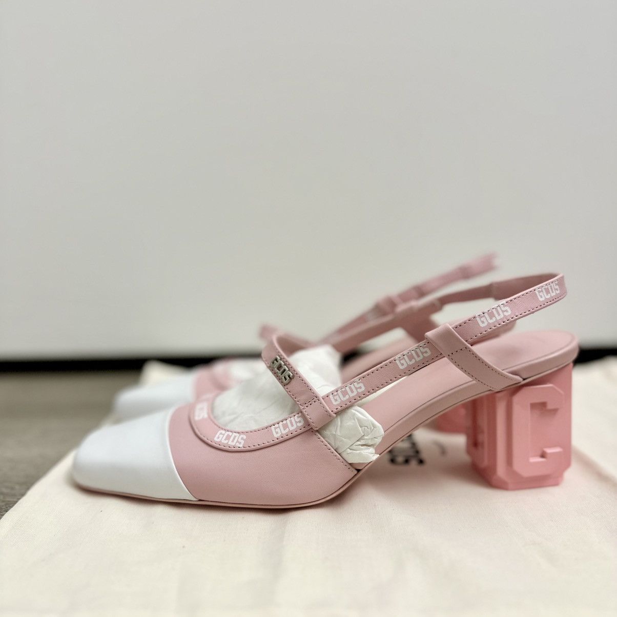 GCDS GCDS Lilit Two-tone Slingback Pumps In Pink NEW Size US 7 / IT 37 - 10 Thumbnail