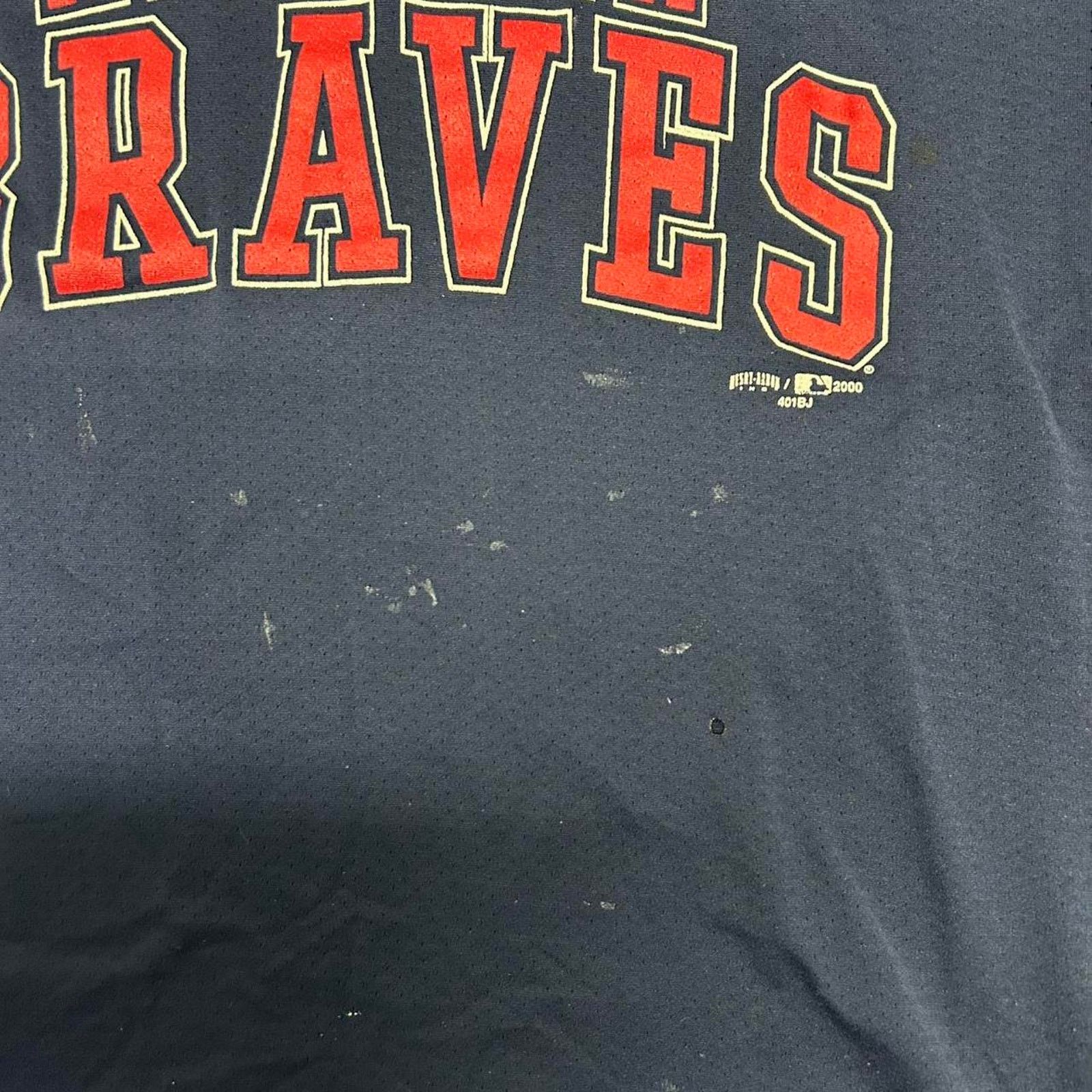 Other VTG 1990s Atlanta Braves navy and red cotton jersey Size US XL / EU 56 / 4 - 6 Thumbnail