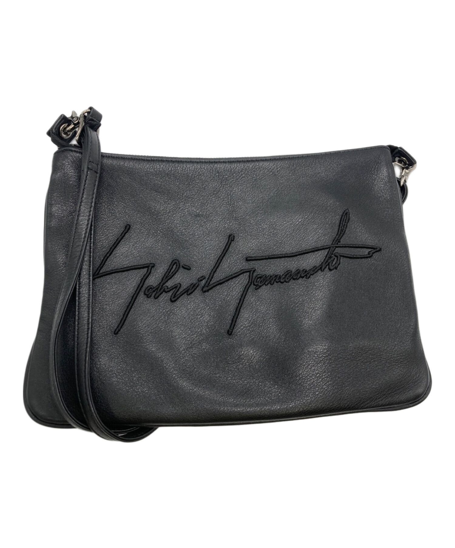 バッグ Signature sacoche discord yohji yamamoto discord Yohji Yamamoto SIGNATURE SACOCHE POUCH / SOFT SHRINK COW