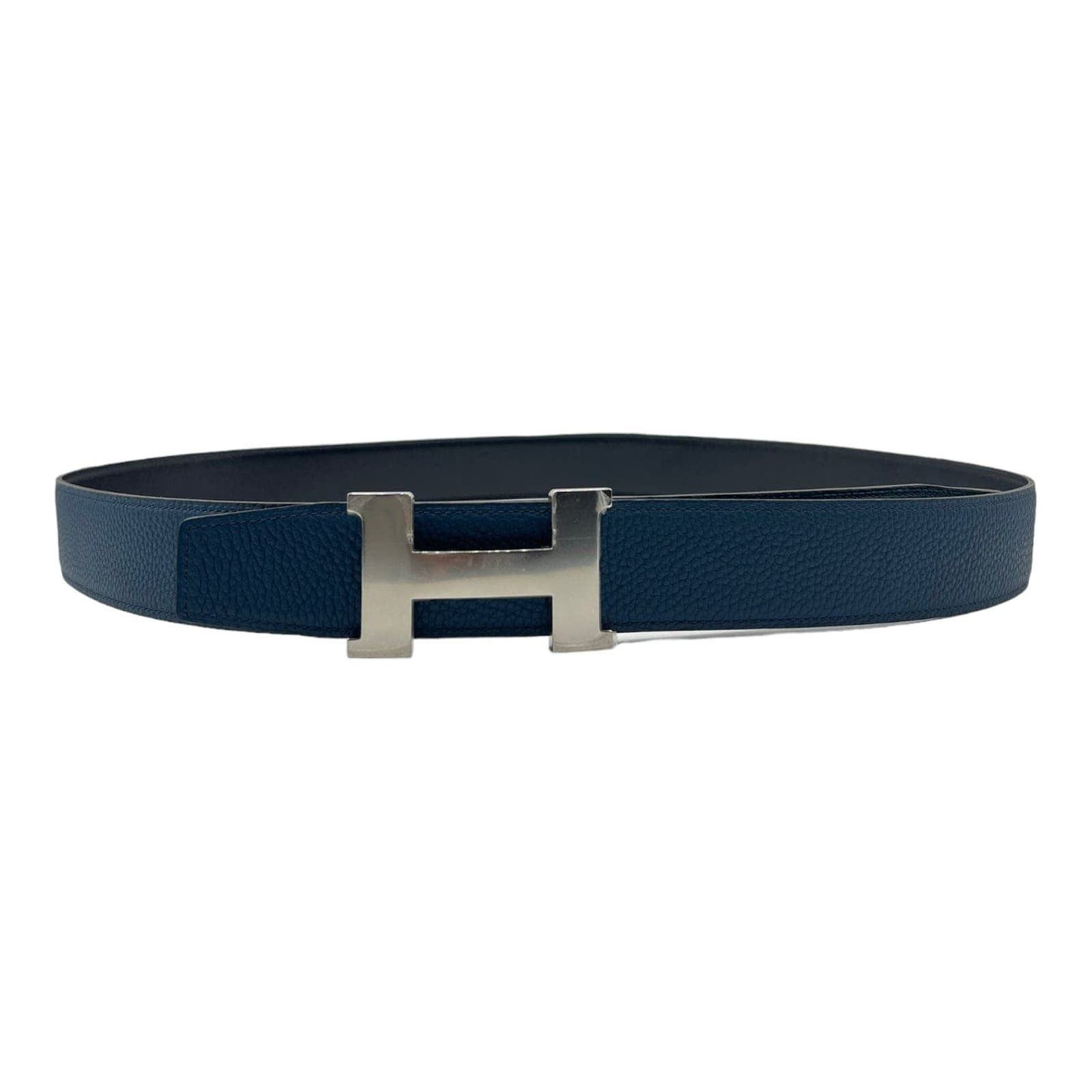 image of Hermes Reversible Belt Black Navy Pre-Owned, Men's