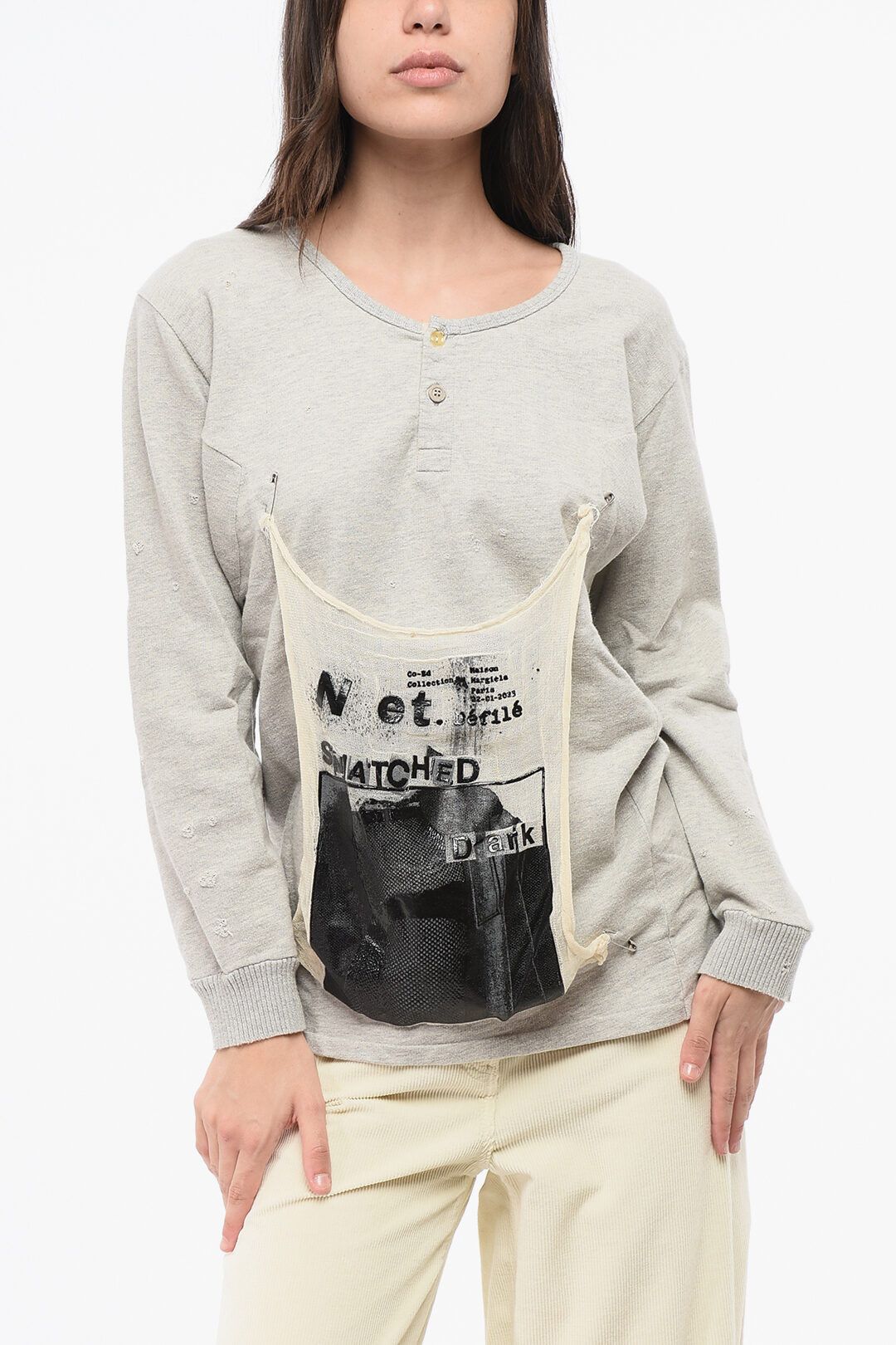 Maison Margiela og1mm0825 Buttons Crewneck Sweatshirt in Grey Size S / US 4 / IT 40 - 1 Thumbnail