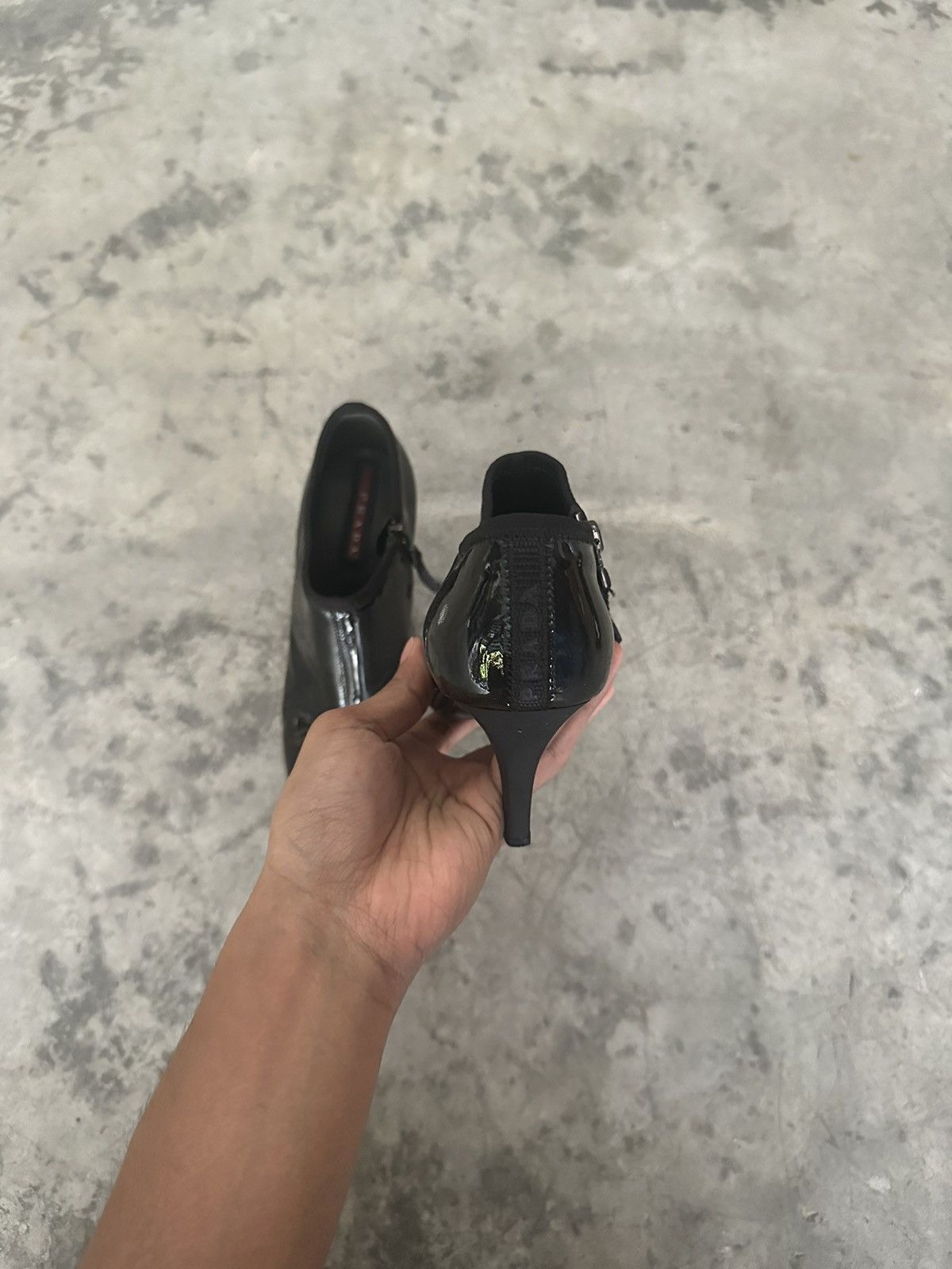 Prada Prada Black Patent Leather Ankle Boots Size US 5 / IT 35 - 9 Thumbnail