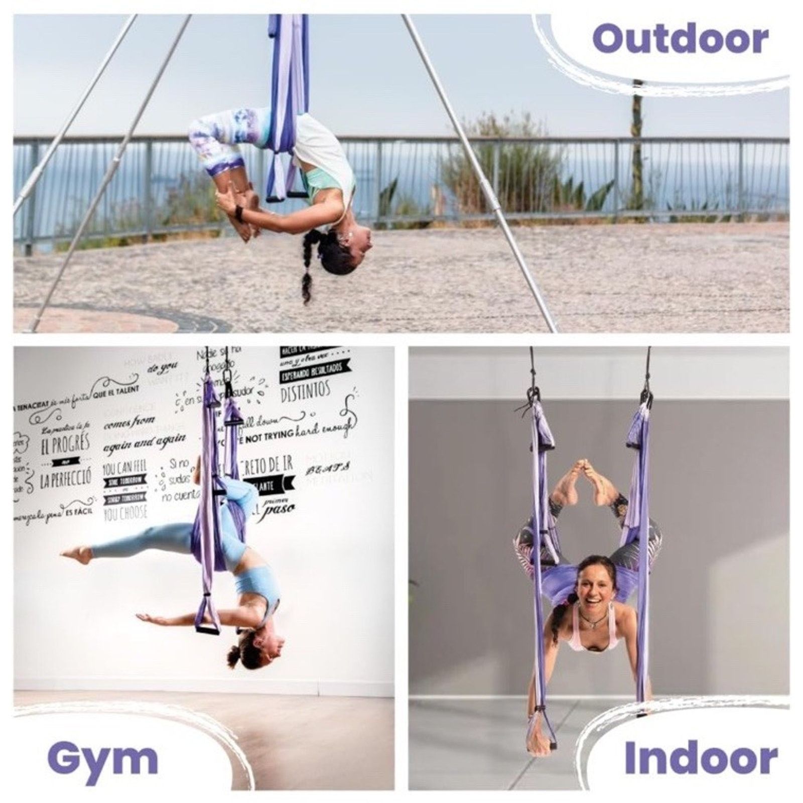 Other YOGABODY Practice is Everything Yoga Trapeze Swing Purple Size ONE SIZE - 2 Thumbnail
