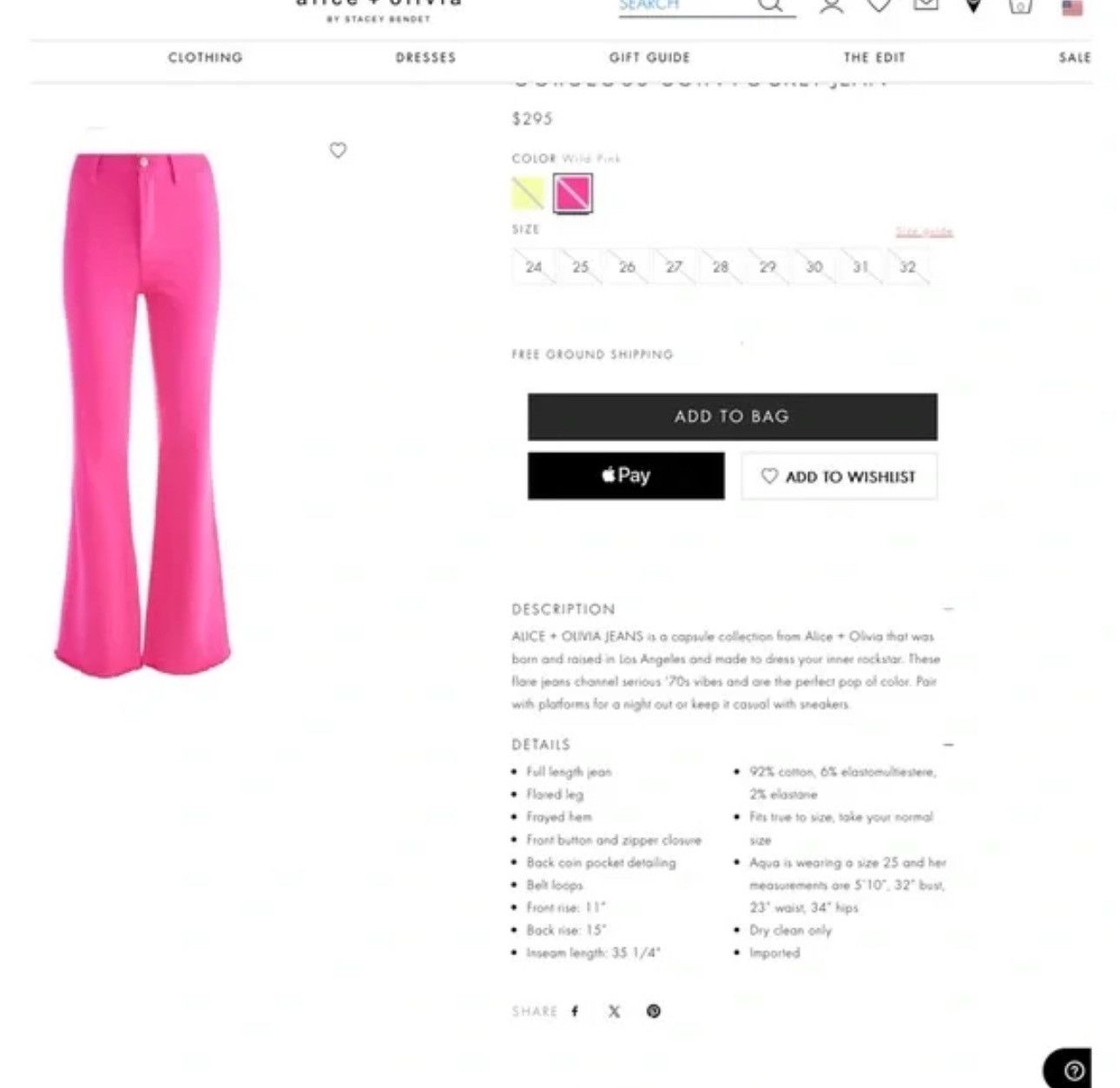 Alice + Olivia Alice + Olivia Wild Pink Soft Jean Pant Size 28" / US 6 / IT 42 - 4 Thumbnail