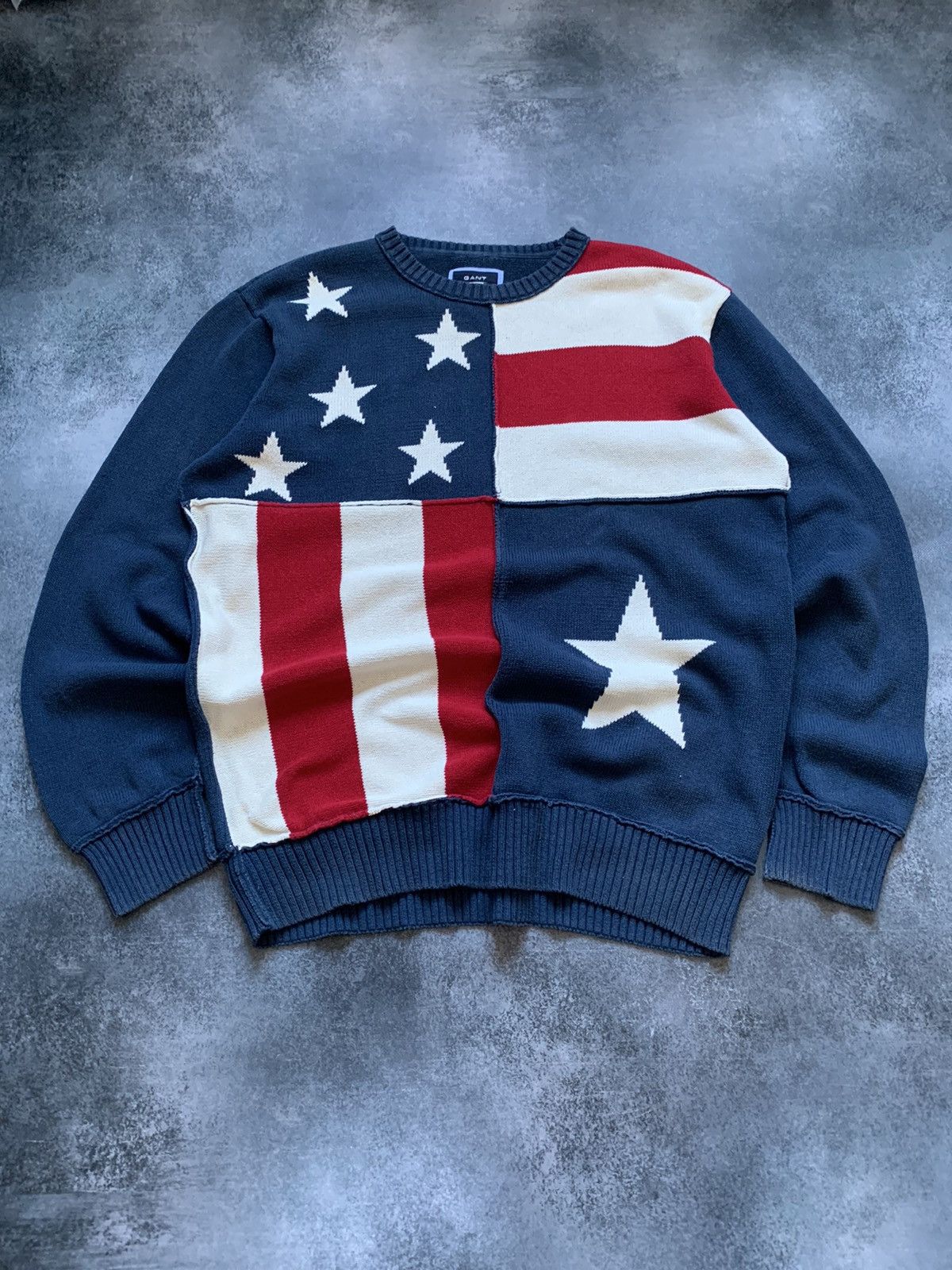 Gant × Vintage Vintage Gant USA Flag Sweater PRL Style Y2k Size US XL / EU 56 / 4 - 2 Thumbnail