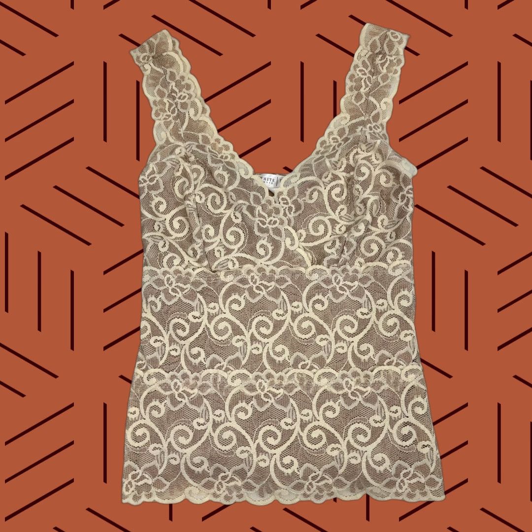 White House Black Market White House Black Market Tank Womens XS Lace Camisole Beige Floral Blouse Womens Size XS / US 0-2 / IT 36-38 - 1 Thumbnail