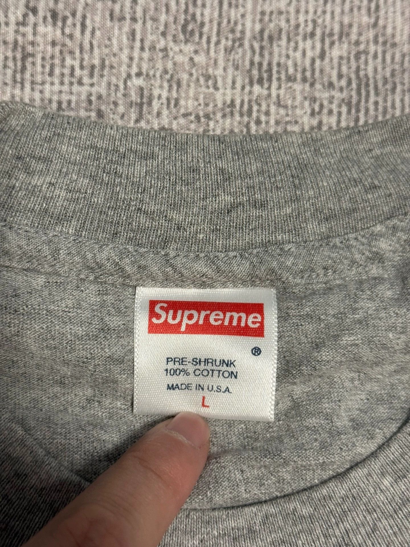 Supreme Supreme 1998 Jordan Wing Logo Collab Silk Tag Gray L Tee Size US L / EU 52-54 / 3 - 4 Thumbnail
