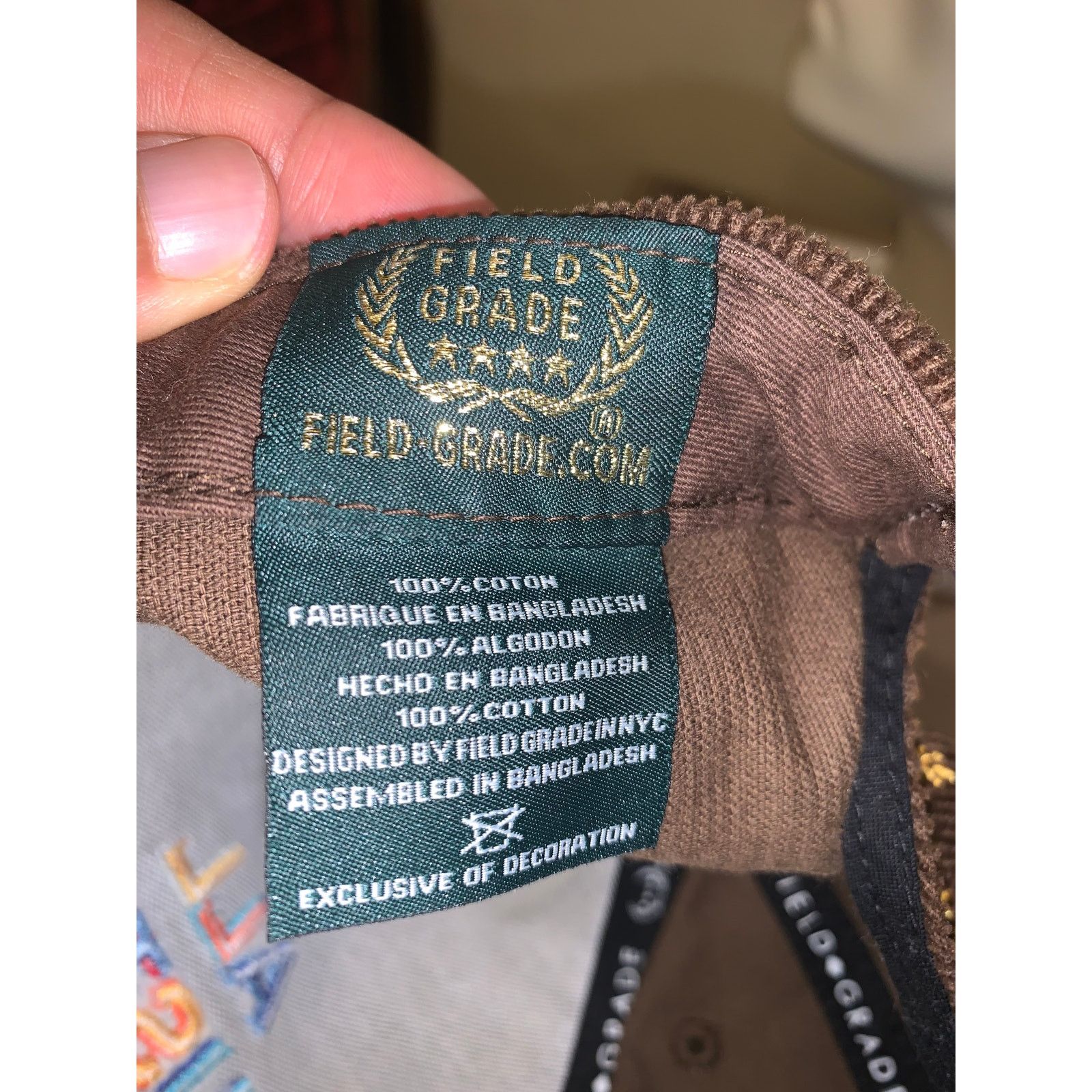 Other Field Grade All Hustle No Luck Brown Corduroy Trucker Hat Size ONE SIZE - 7 Thumbnail