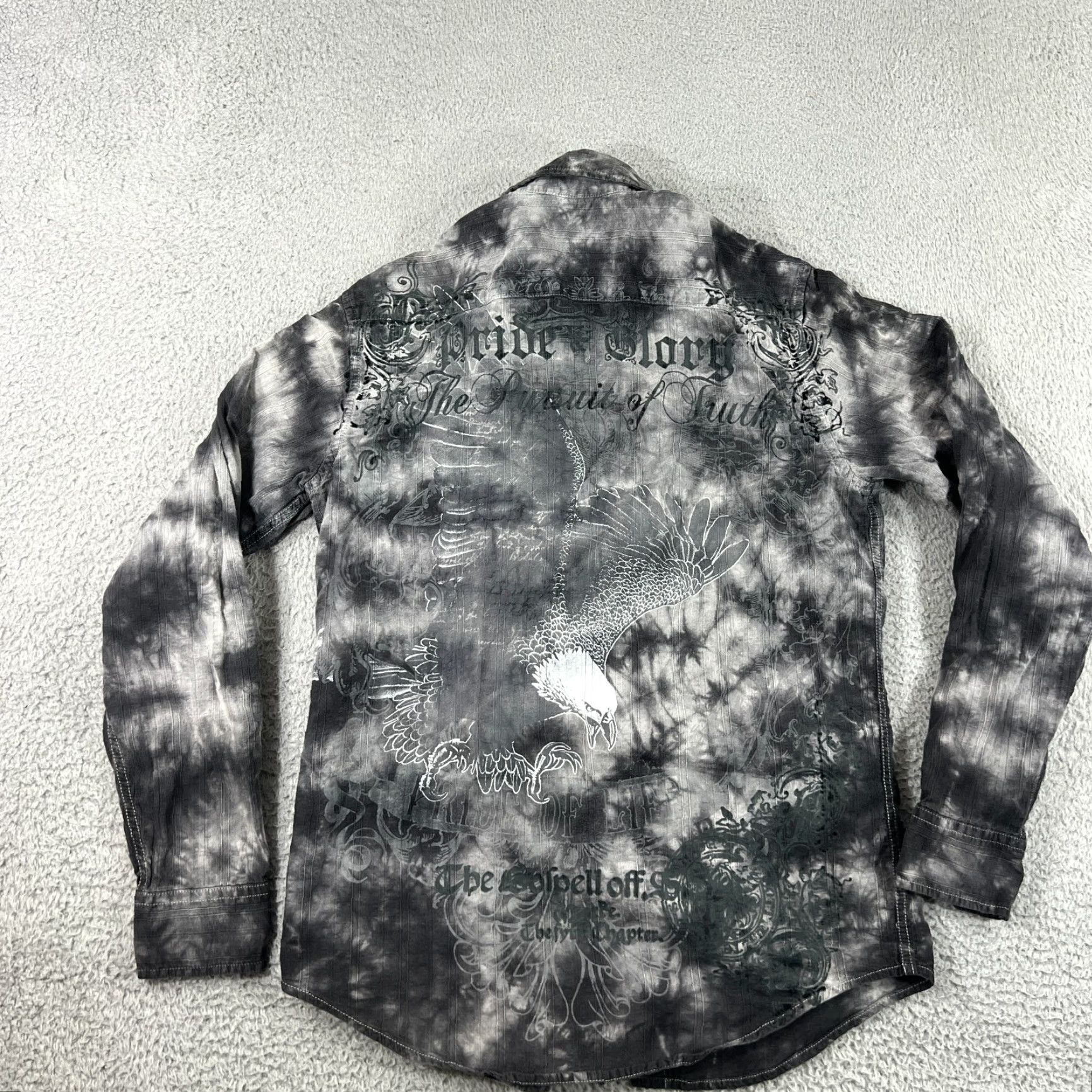 Etro VINTAGE Helix Button Up Shirt Gray Mens Small Long Sleeve Graphic Print Grunge Cybergoth Size US S / EU 44-46 / 1 - 7 Thumbnail