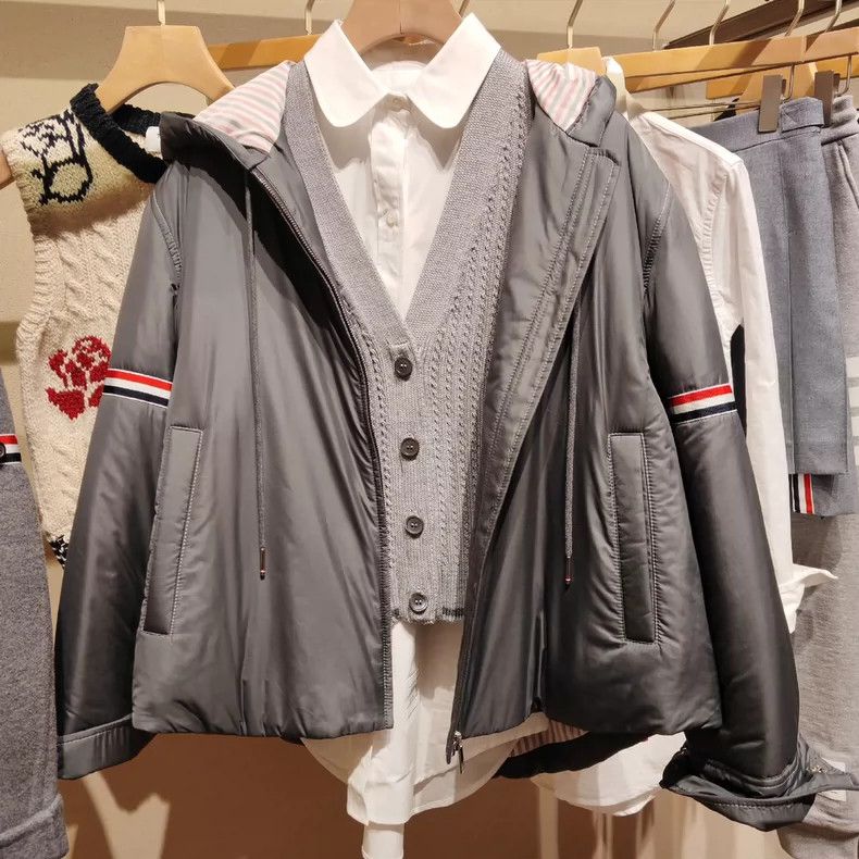 Thom Browne A striped down jacket with a hat