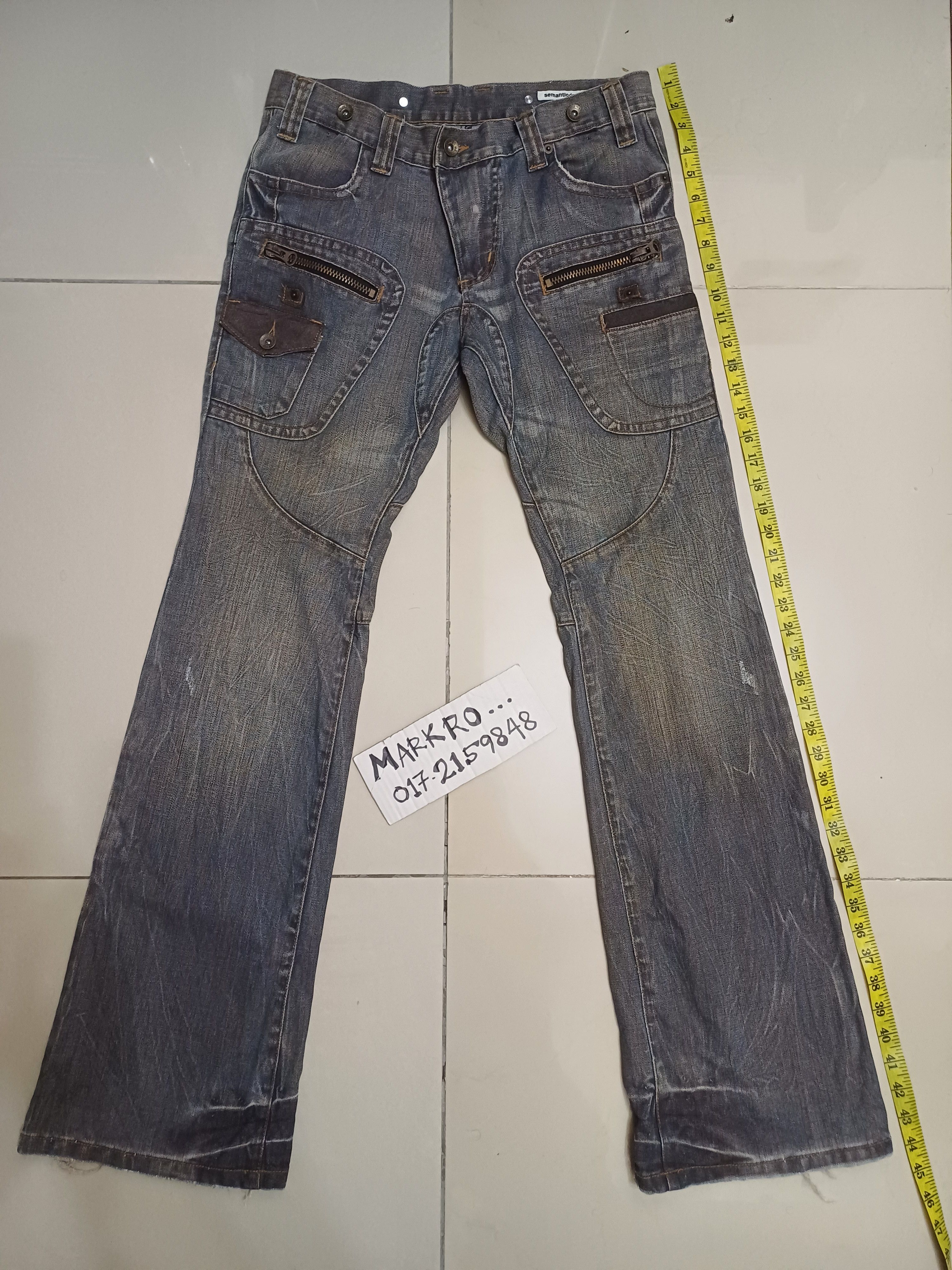 Japanese Brand × semanticdesign Crazy Vtg distressed Trash Flared Design semantic design 🔥 Size US 30 / EU 46 - 1 Thumbnail