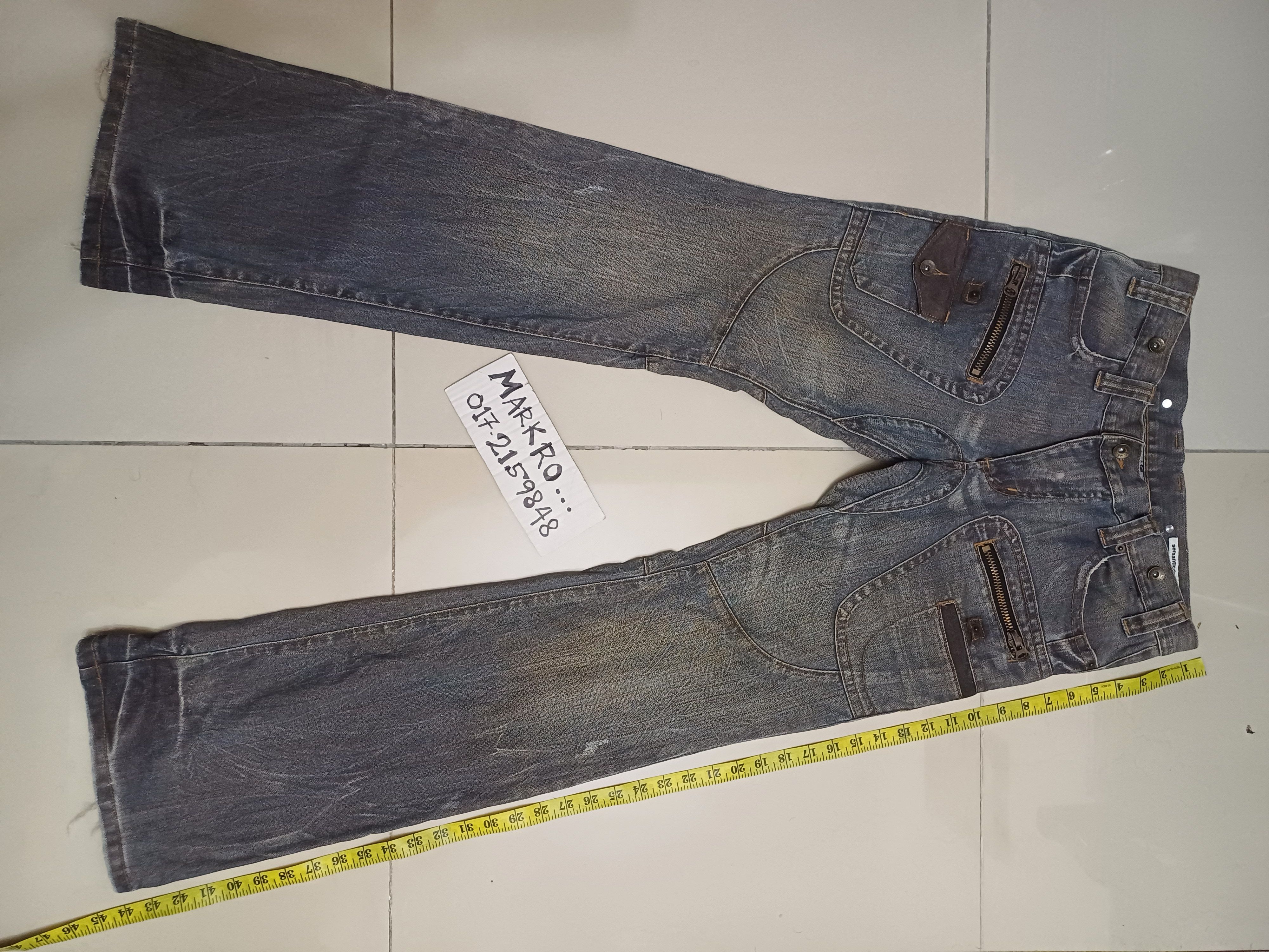 image of Distressed Denim x Semantic Design Crazy VTG Distressed Trash Flared Design Semantic Design in Fade