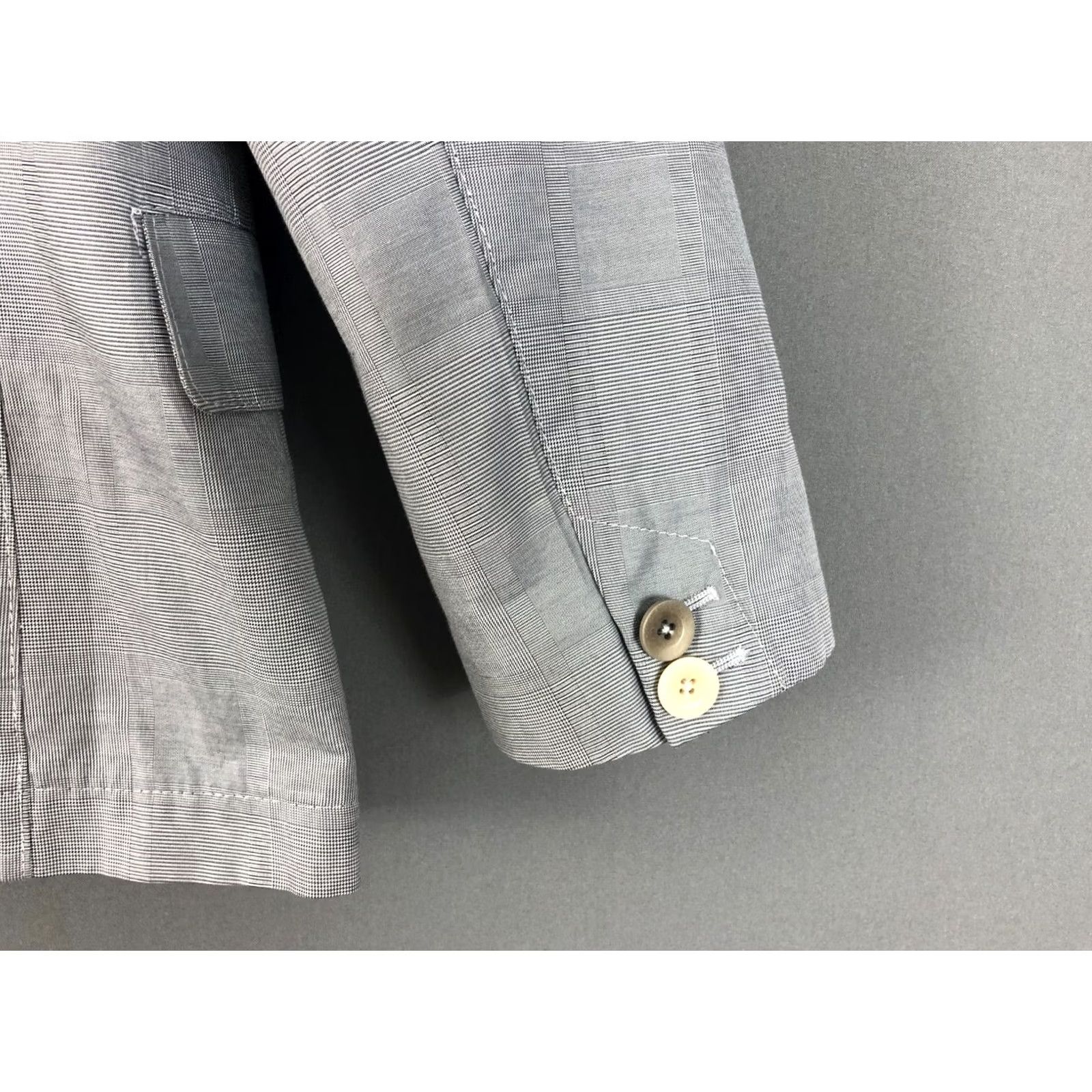 Hugo Boss HUGO BOSS 2 Piece Suit Cotton Gray Men 38R Check Jacket/Coat Two-Button Notch Single-Breasted Pants 2 Piece Casual Regular Mens Size 38R - 5 Thumbnail