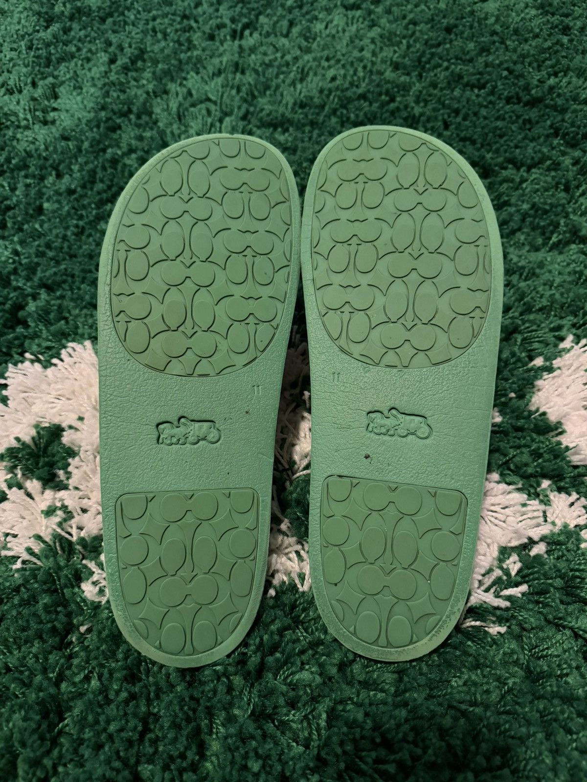 Coach C Monogram Green Signature Pool Slides 11 Size US 11 / EU 44 - 4 Thumbnail