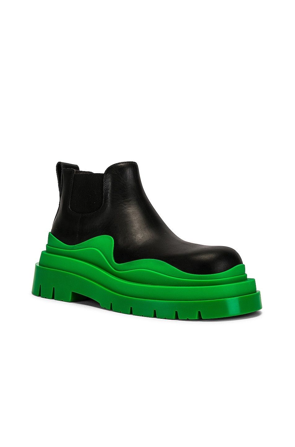 Bottega Veneta o1s1rm1025 Tire Chelsea Ankle Boots in Black Size US 6 / IT 36 - 2 Thumbnail