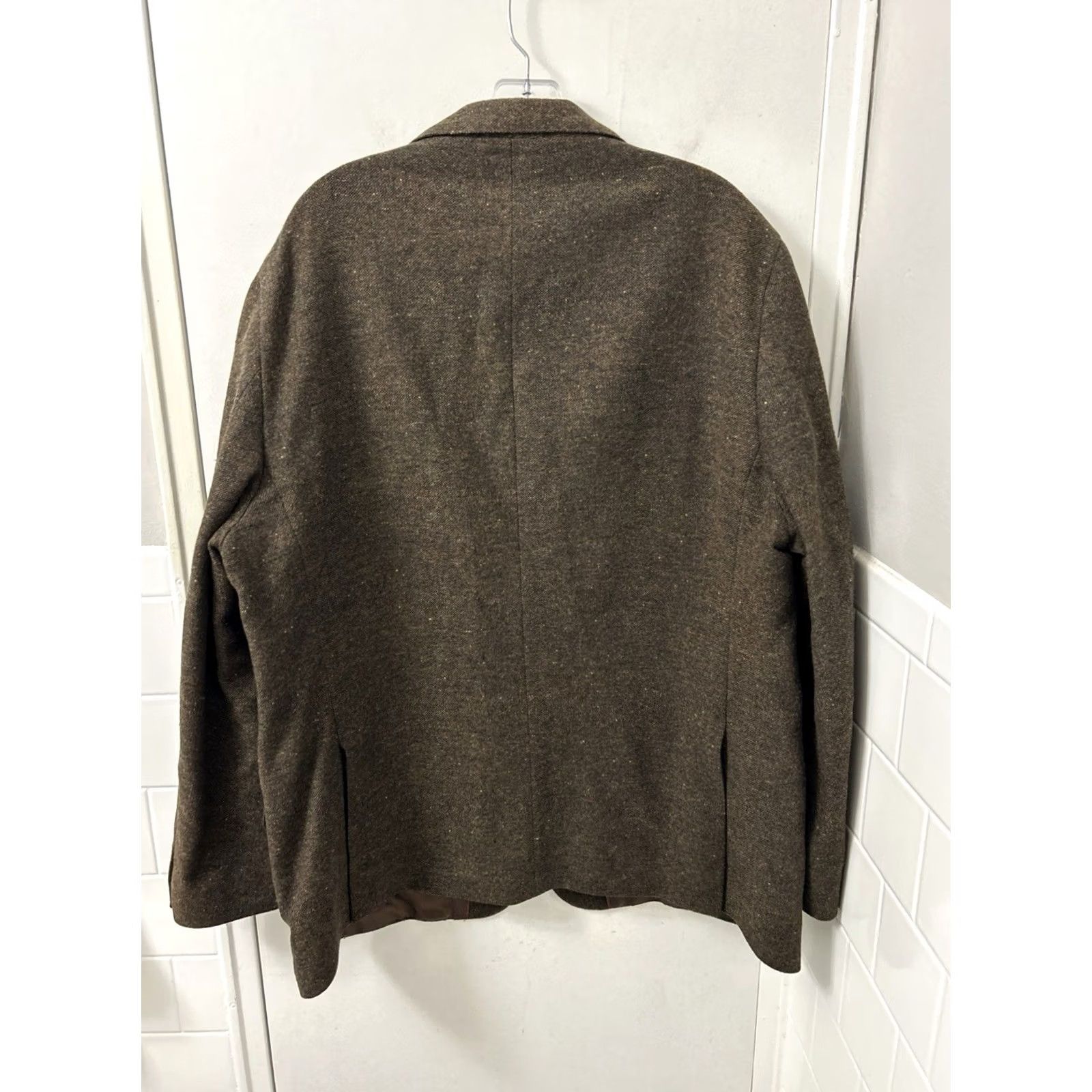 Lands' End Lands' End Blazer Mens 48 Brown Tweed Wool Donegal Two Button Sport Coat Jacket Size 48R - 7 Thumbnail