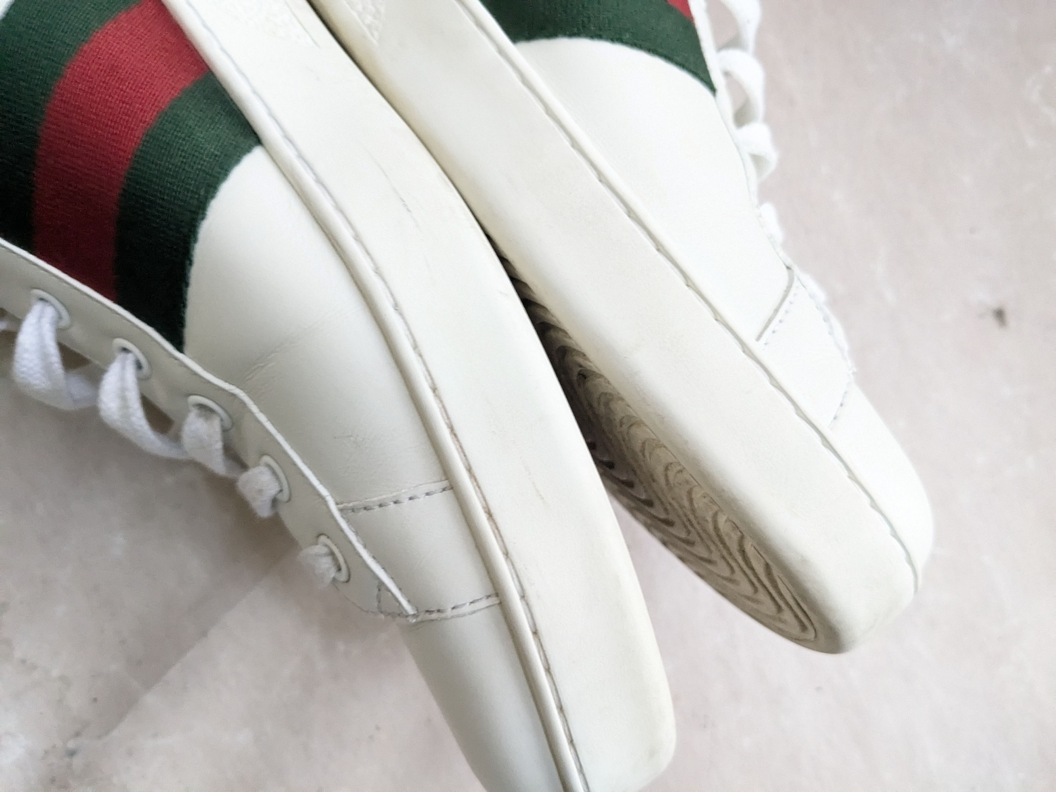 Gucci Gucci Ace Sneakers White 13.5 Red Low Tops Canvas Logo GG Size US 13 / EU 46 - 9 Thumbnail
