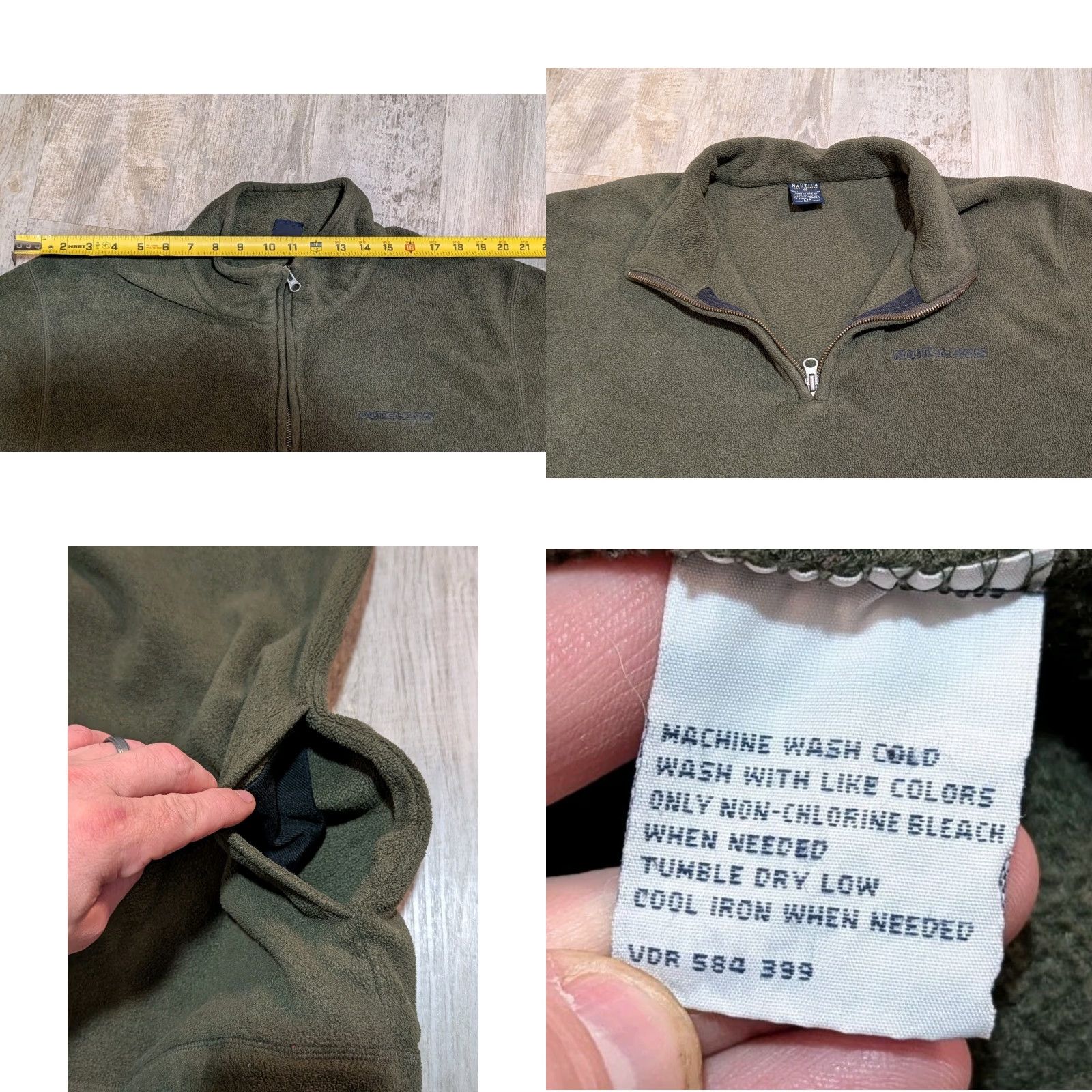 Nautica VINTAGE Nautica Mens Sweater L Olive Green Pullover 1/4 Zip Fleece Made in USA Size US L / EU 52-54 / 3 - 9 Thumbnail
