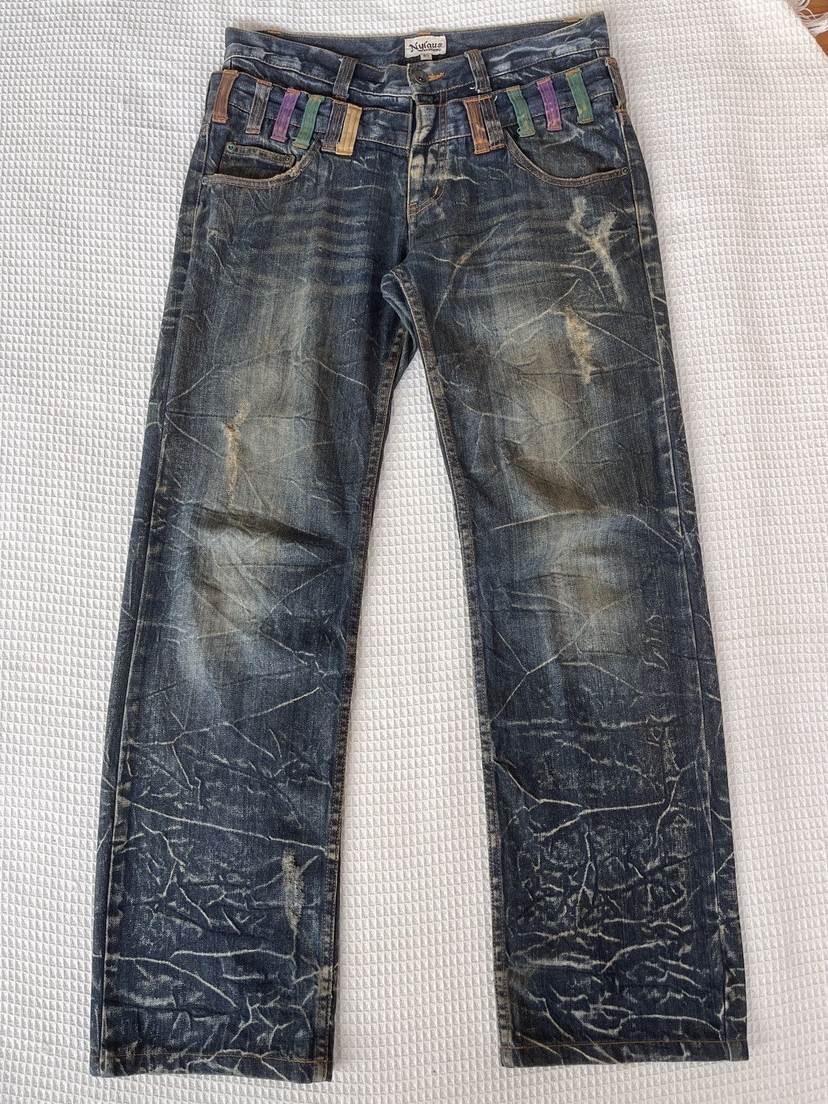 Tornado Mart Very Rare🔥Japanese NYLAUS Double Waist Jeans Size US 34 / EU 50 - 1 Thumbnail