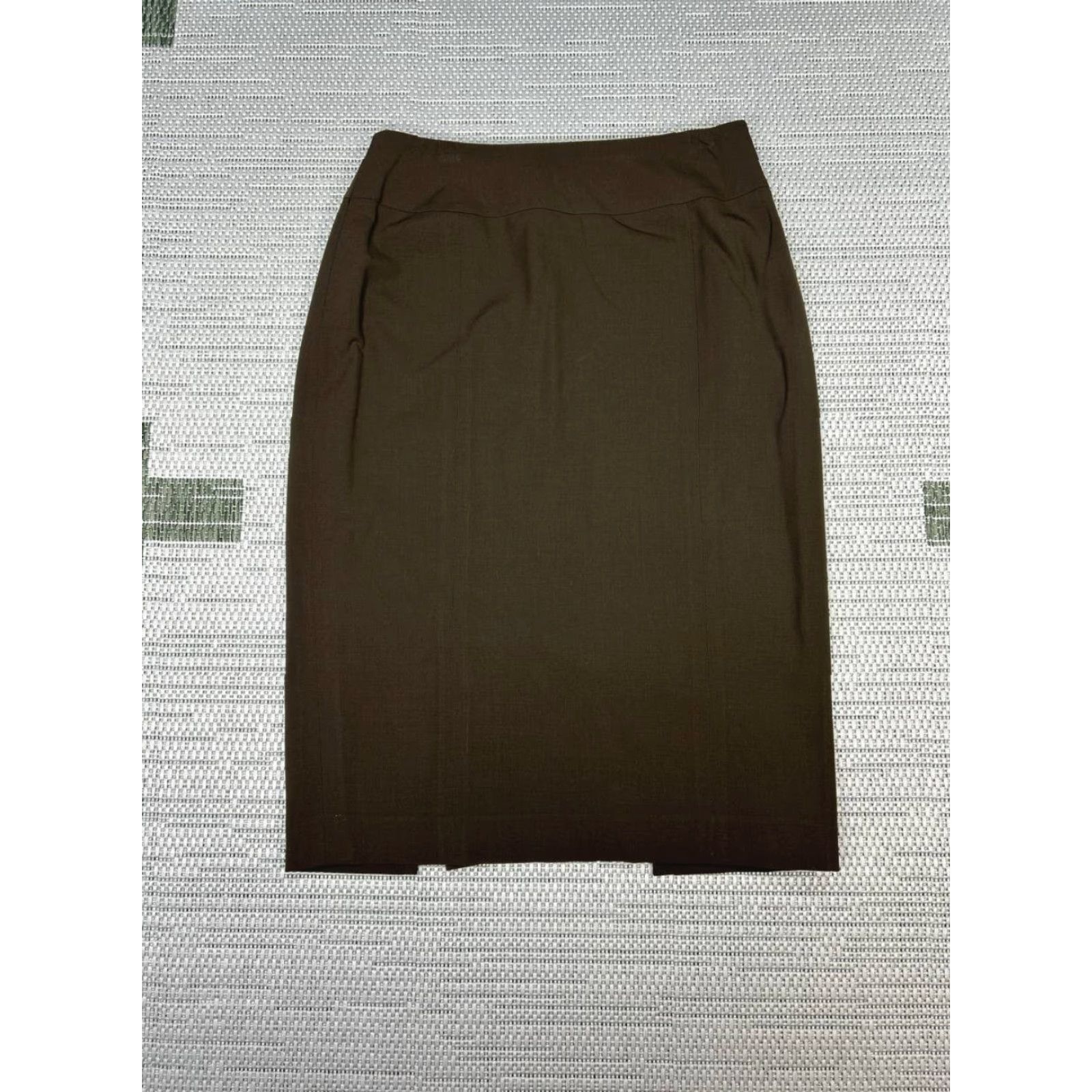 Vintage Lafayette 148 New York Pencil Skirt Womens 0 Brown Zip Back Slit Knee Length Straight & Pencil Mid Vintage No Size 25" / US 0 / IT 36 - 2 Thumbnail