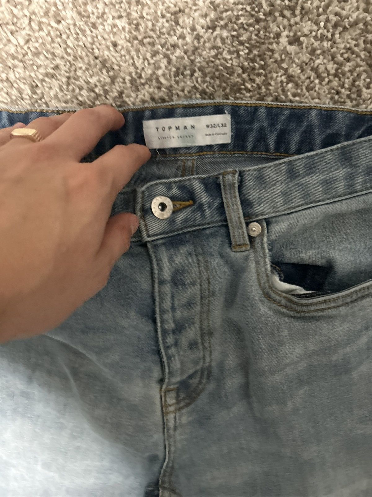 Topman The Topman Light Blue Mens Jeans in size 32x32 Size US 32 / EU 48 - 3 Thumbnail