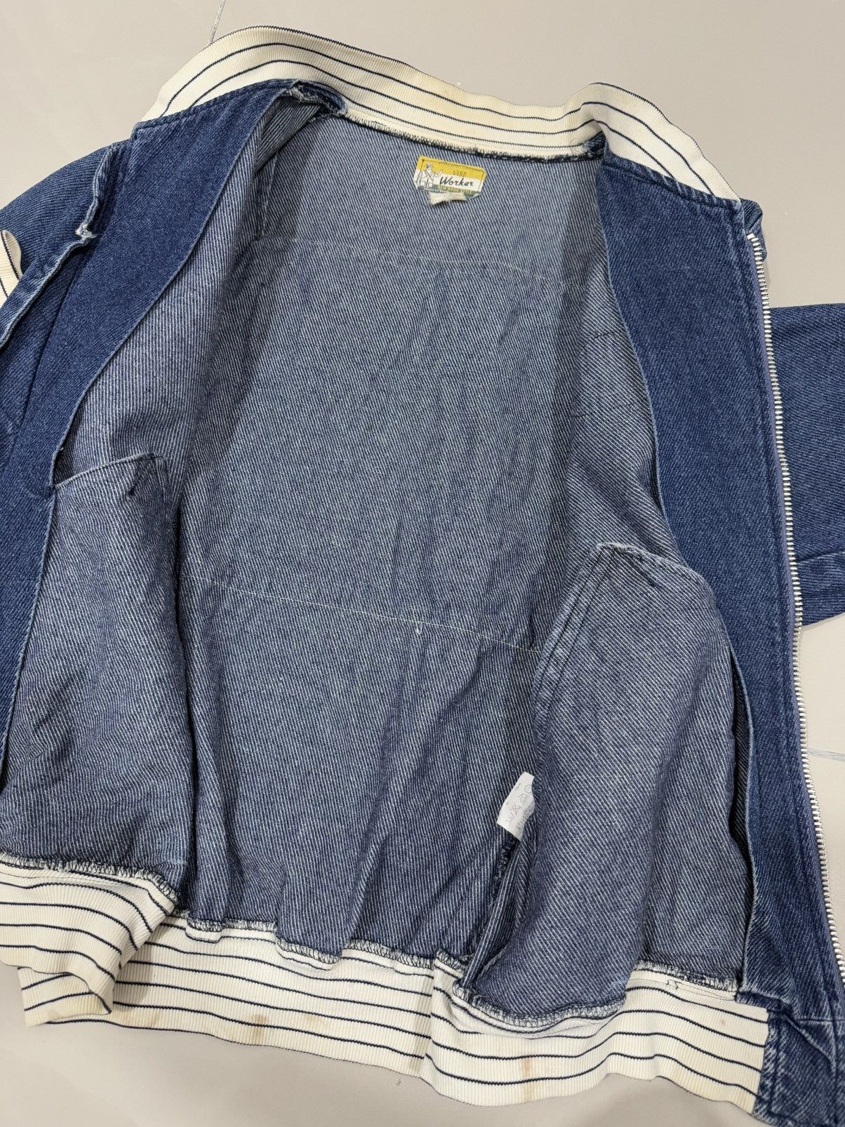 Japanese Brand × Vintage Vtg 90’ WEBB Denim Bomber Jacket Size US M / EU 48-50 / 2 - 10 Thumbnail