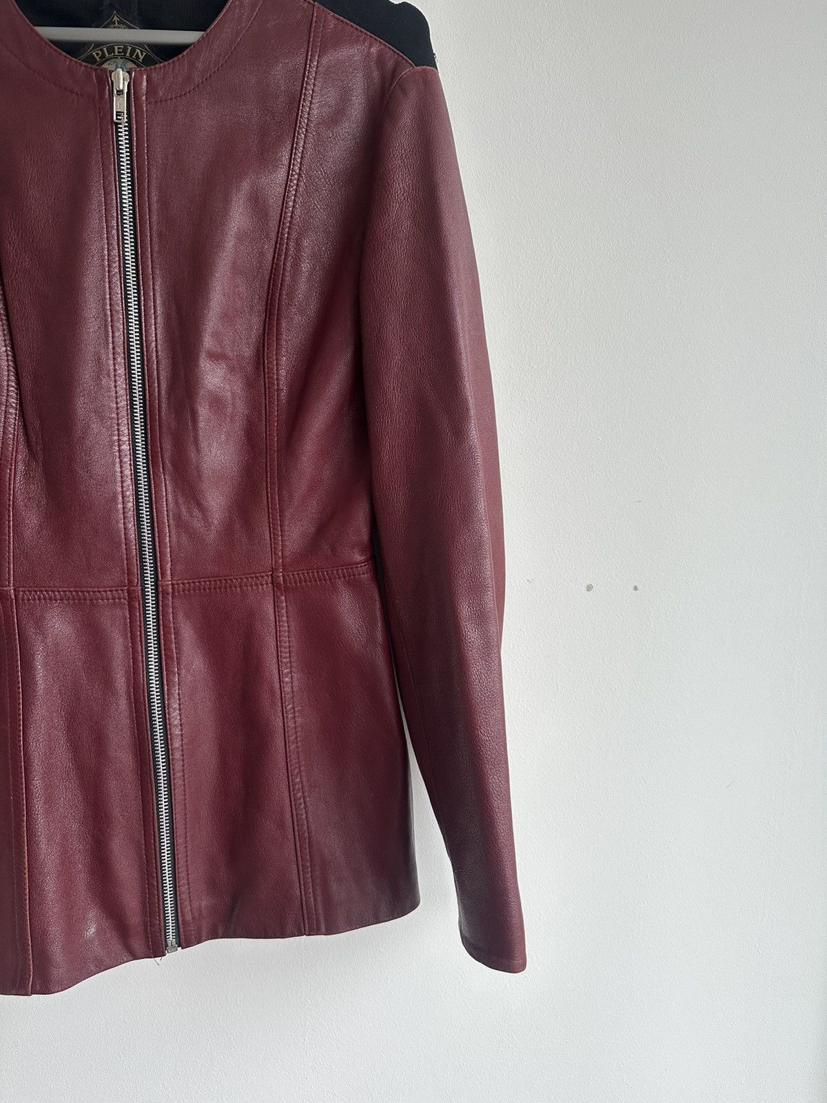 plein sud VTG PLEIN SUD AMOR France Leather Jacket Burgundy Size 40/8 Size M / US 6-8 / IT 42-44 - 4 Thumbnail