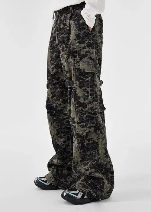Jean Specially cut washed ripped camouflage overalls Size US 32 / EU 48 - 7 Thumbnail