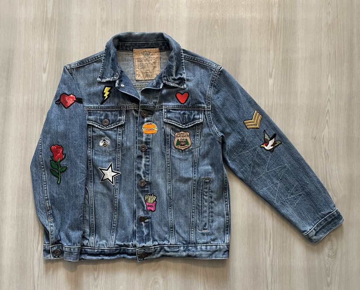 Old Navy VTG Y2K 06 Old Navy Denim Trucker W/ Y2K Patch Collection Size L / US 10 / IT 46 - 1 Thumbnail