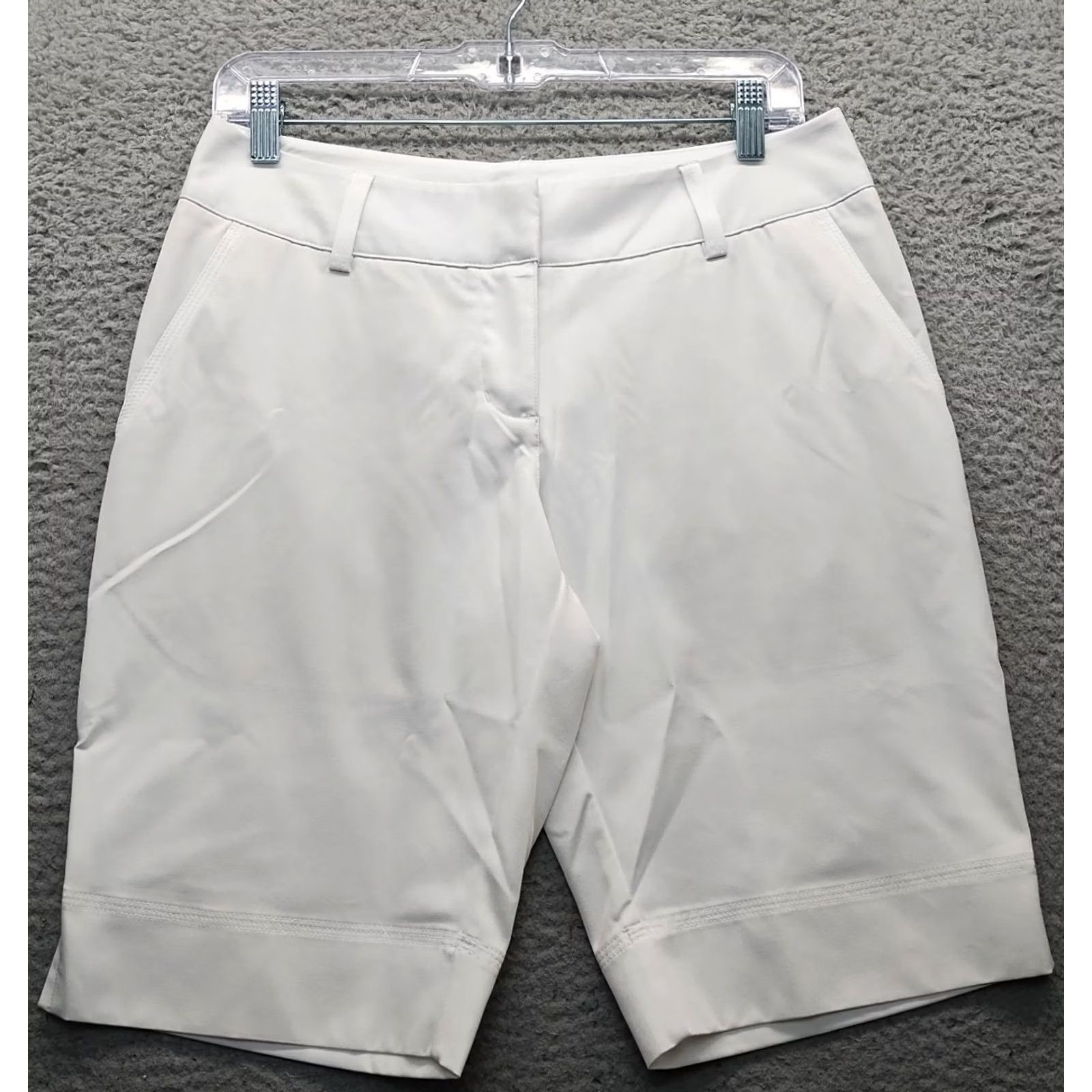 Adidas Adidas Climalite Shorts Womens 4 White Regular Fit High Waist Slash Pocket Size 27" / US 4 / IT 40 - 2 Thumbnail