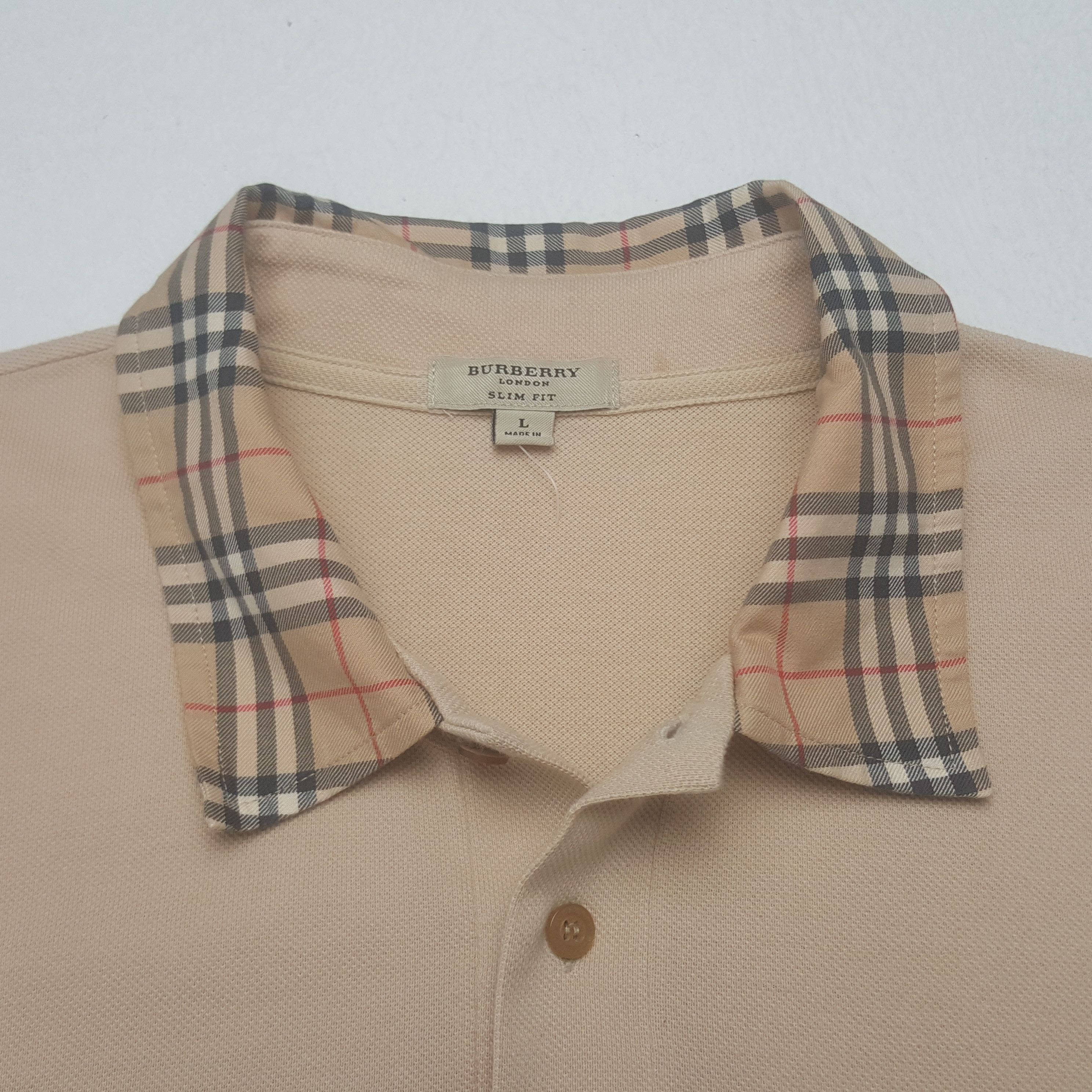 Burberry × Vintage Vintage Burberry London Slim Fit Nova Check Polos Size US L / EU 52-54 / 3 - 4 Thumbnail