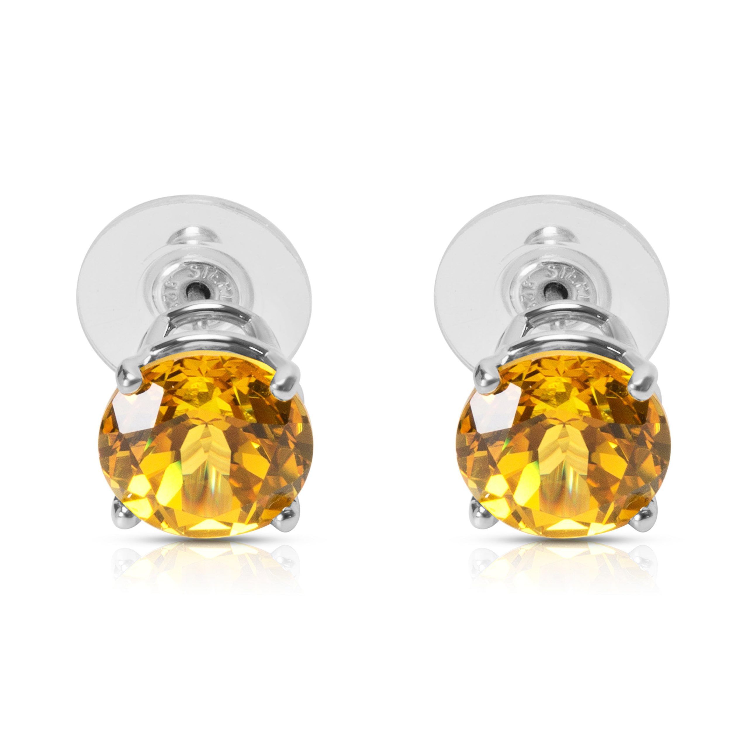 image of Created Sapphire Fashion Earrings In Sterling Silver 10Mm, Women's
