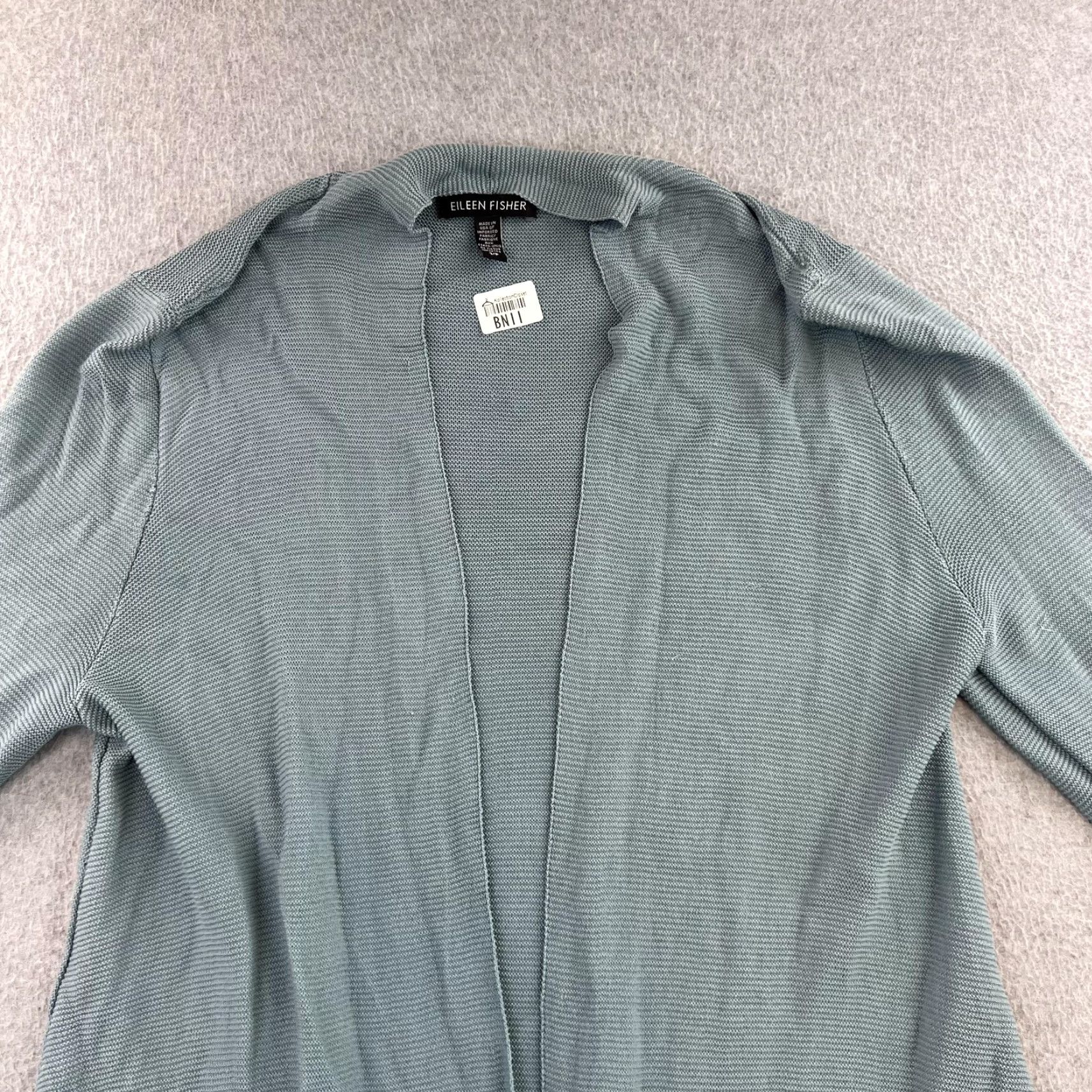 Eileen Fisher Eileen Fisher Cardigan Womens Small Petite Green Duster Open Front Rib Knit Size S / US 4 / IT 40 - 5 Thumbnail