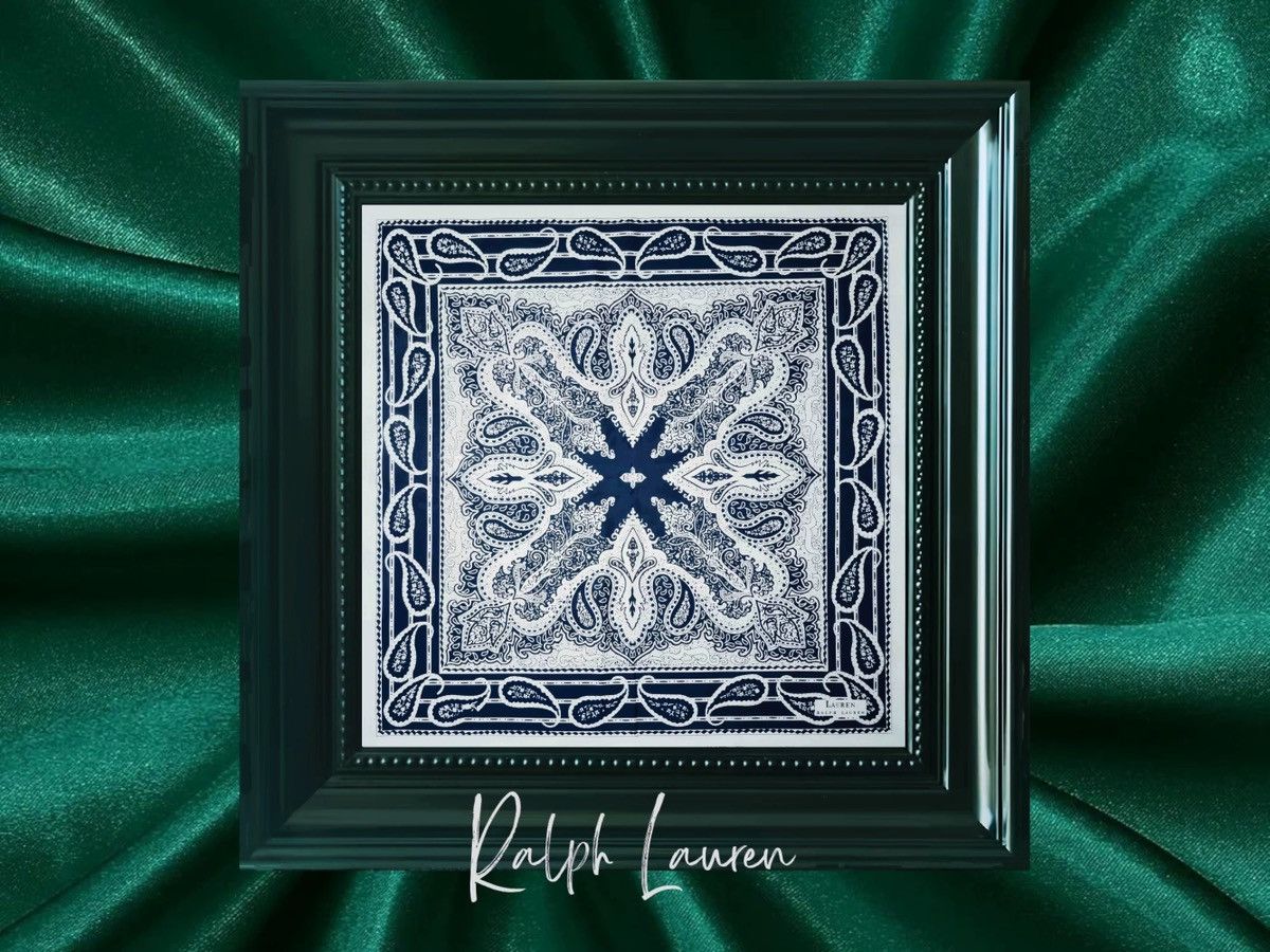 Polo Ralph Lauren INDIGO Printed Bandana COTTON Green Scarf handkerchief Size ONE SIZE - 1 Thumbnail