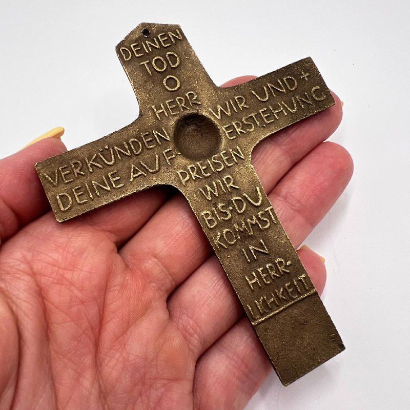 Vintage Vintage Bronze Crucifix Cross Germany Jesus Christ Catholic Size ONE SIZE - 5 Thumbnail