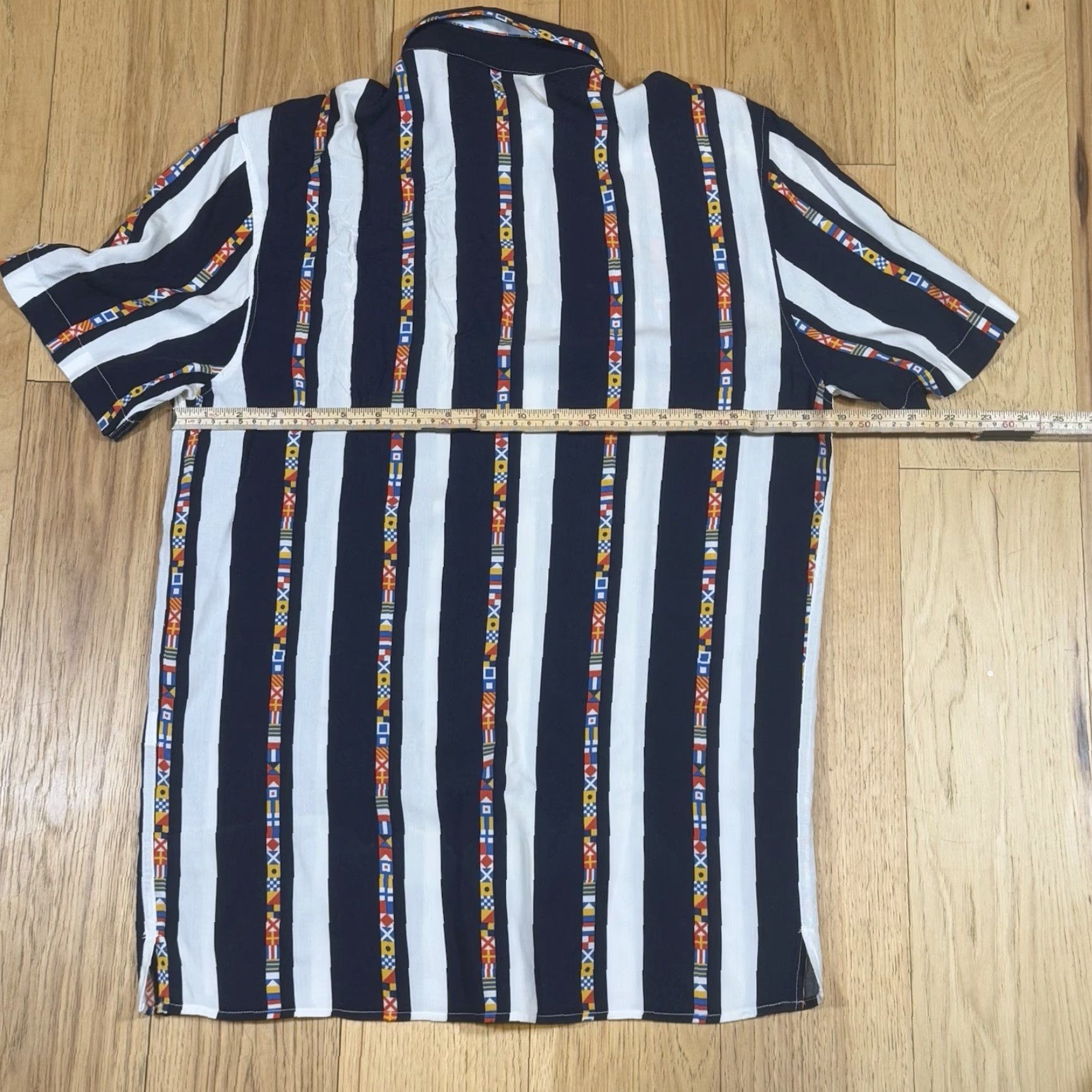 Zara Zara Button Shirt Mens Small Regular Fit Striped Blue White Flag Print Shirt Size US S / EU 44-46 / 1 - 4 Thumbnail
