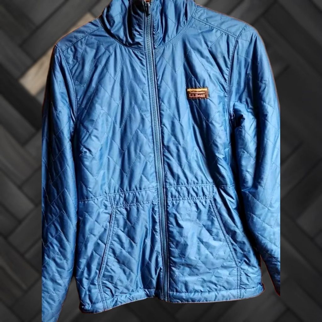 Vintage VINTAGE LL BEAN Mountain Reversible Jacket Women's M Reg Primaloft Fleece VTG Zip Hooded Blue on one side and fleece side is green. Size M / US 6-8 / IT 42-44 - 1 Thumbnail
