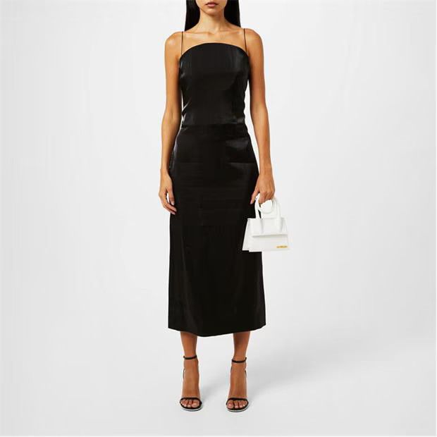 Jacquemus o1g2r1mq1024 Midi Dress in Black Size XS / US 0-2 / IT 36-38 - 4 Thumbnail