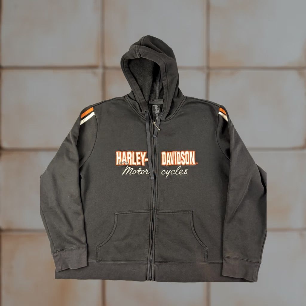 Harley Davidson Harley-Davidson Hoodie Women Plus 2X Black Full Zip Hooded Biker Fleece Logo Zipper Sweatshirt Size XXL / US 16-18 / IT 52-54 - 1 Thumbnail