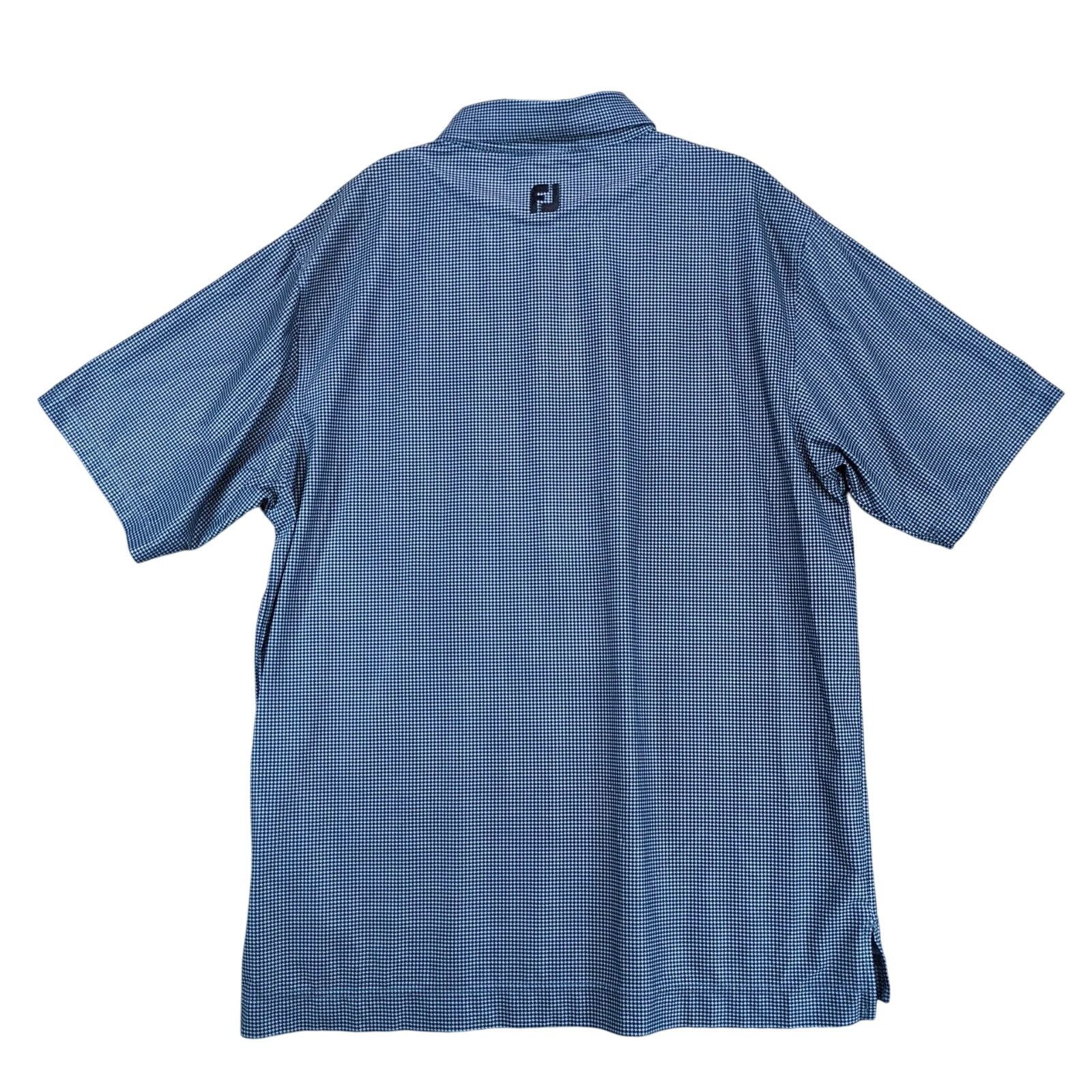 Footjoy FootJoy Blue Houndstooth Polo Shirt Mens L Short Sleeve Golf Size US L / EU 52-54 / 3 - 3 Thumbnail