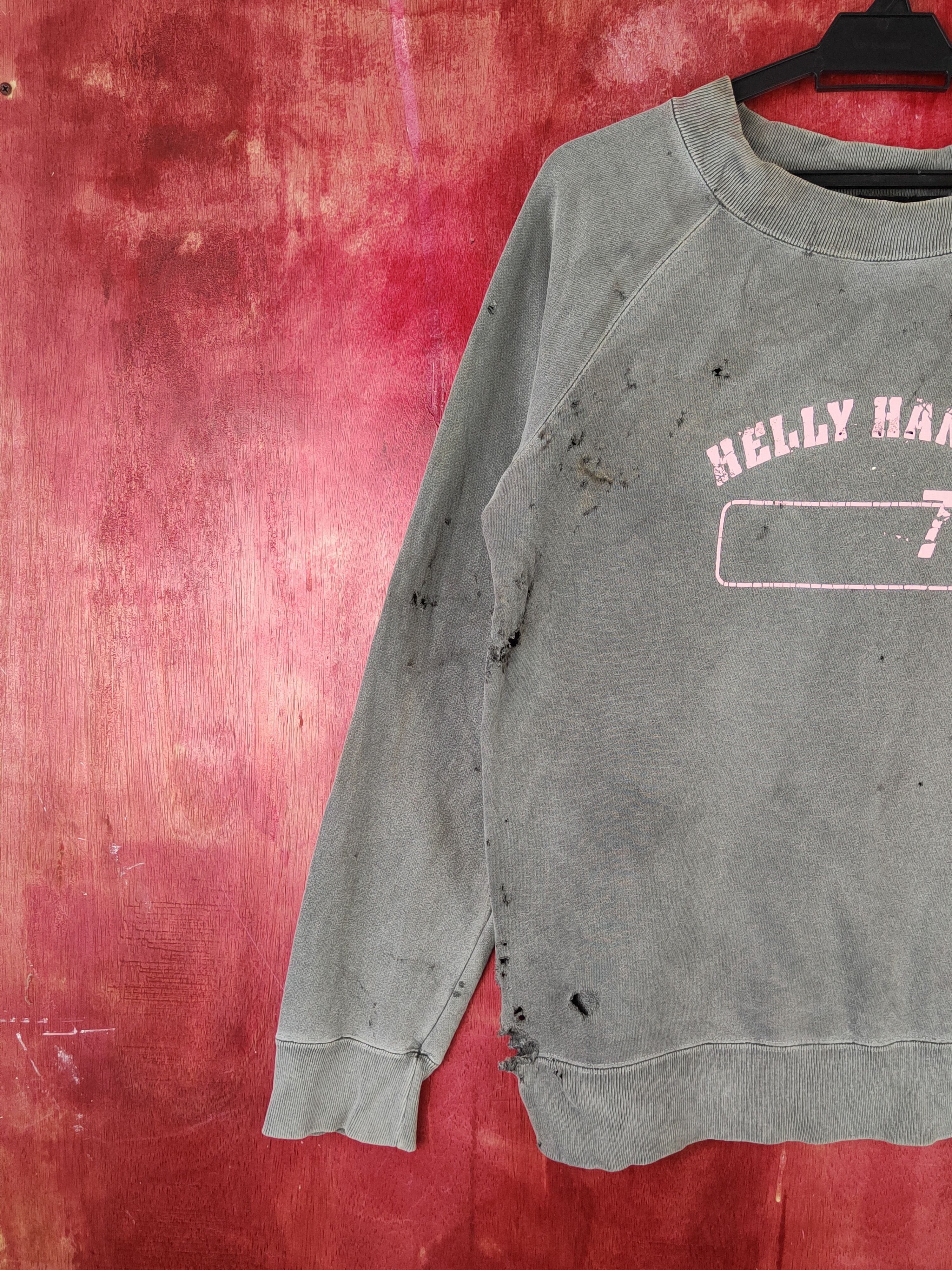 Helly Hansen Helly Hansen Dark Gray Faded ripped Sweatshirts #S1862 Size L / US 10 / IT 46 - 5 Thumbnail